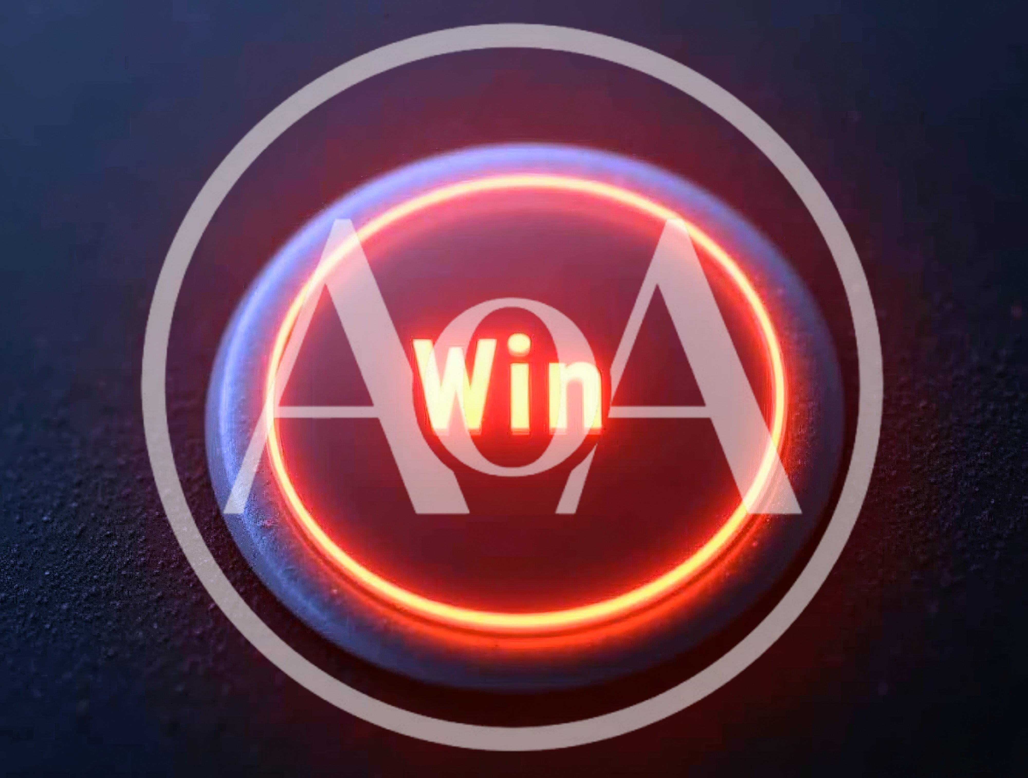 Glowing Red Win Button On Dark Textured Surface