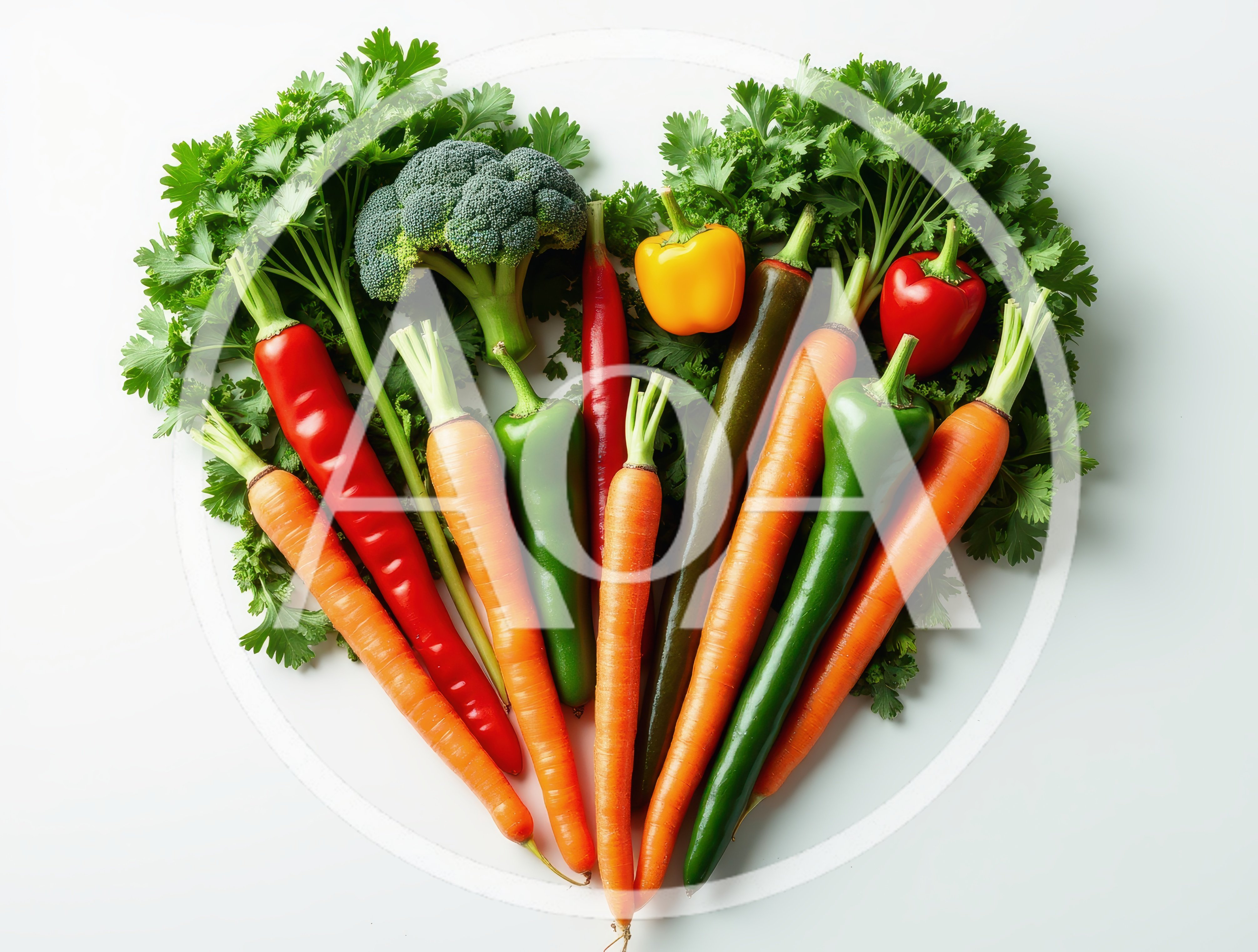 Fresh Vegetables Arranged In A Heart Shape