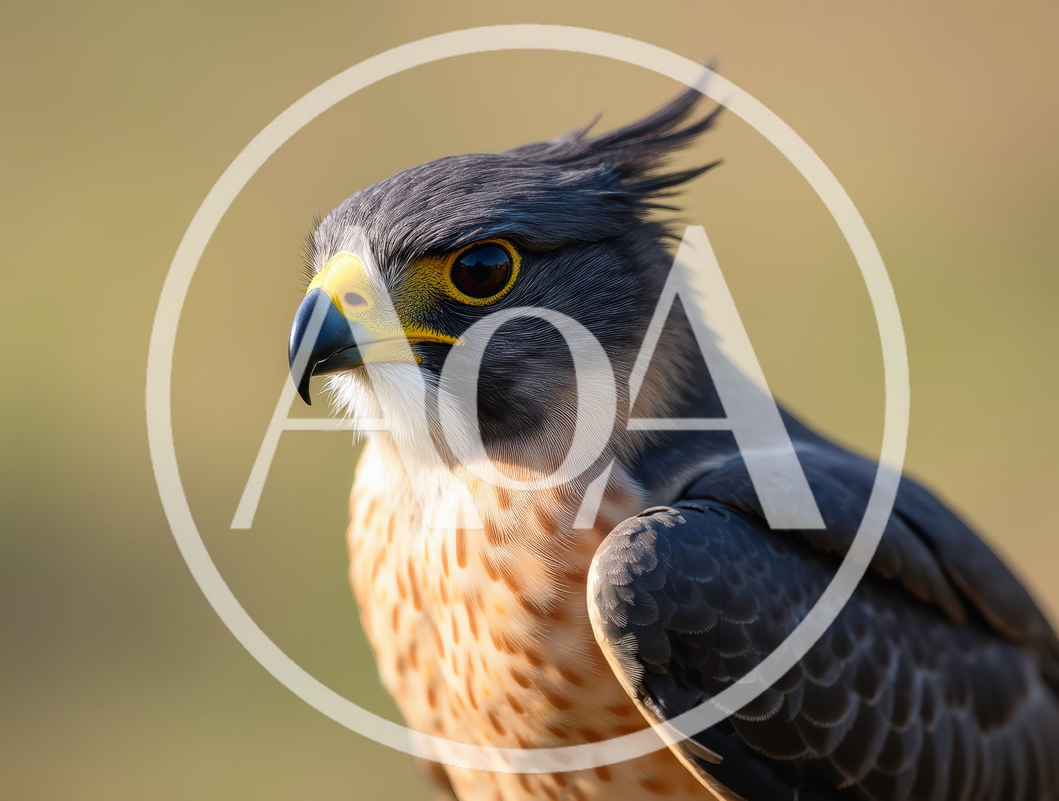 Close Up Portrait Of A Crested Falcon