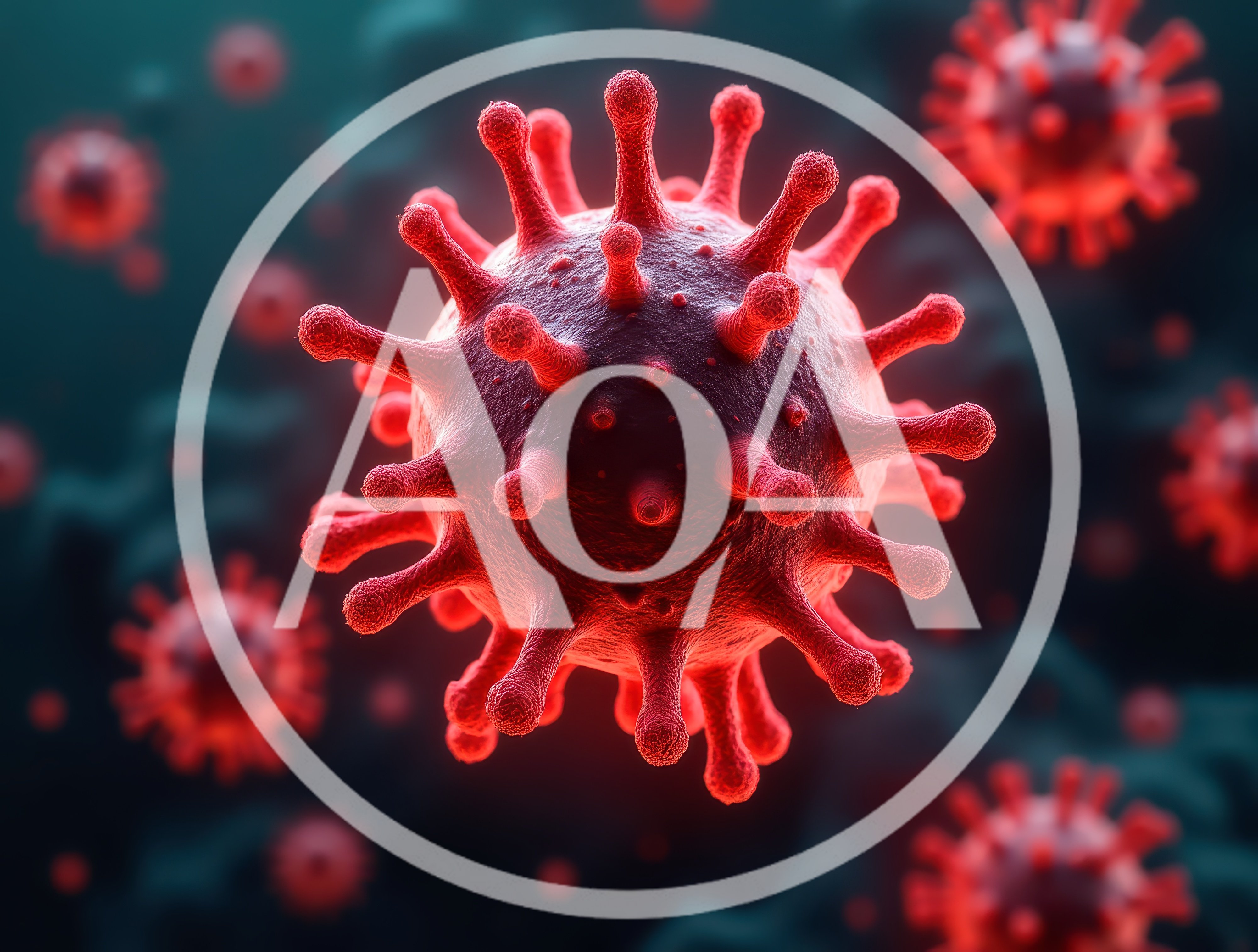 3D Rendered Coronavirus SARS-CoV-2 Viral Particles