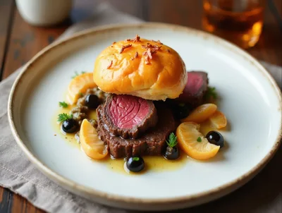 Gourmet Beef Tenderloin Slider with Citrus and Berries