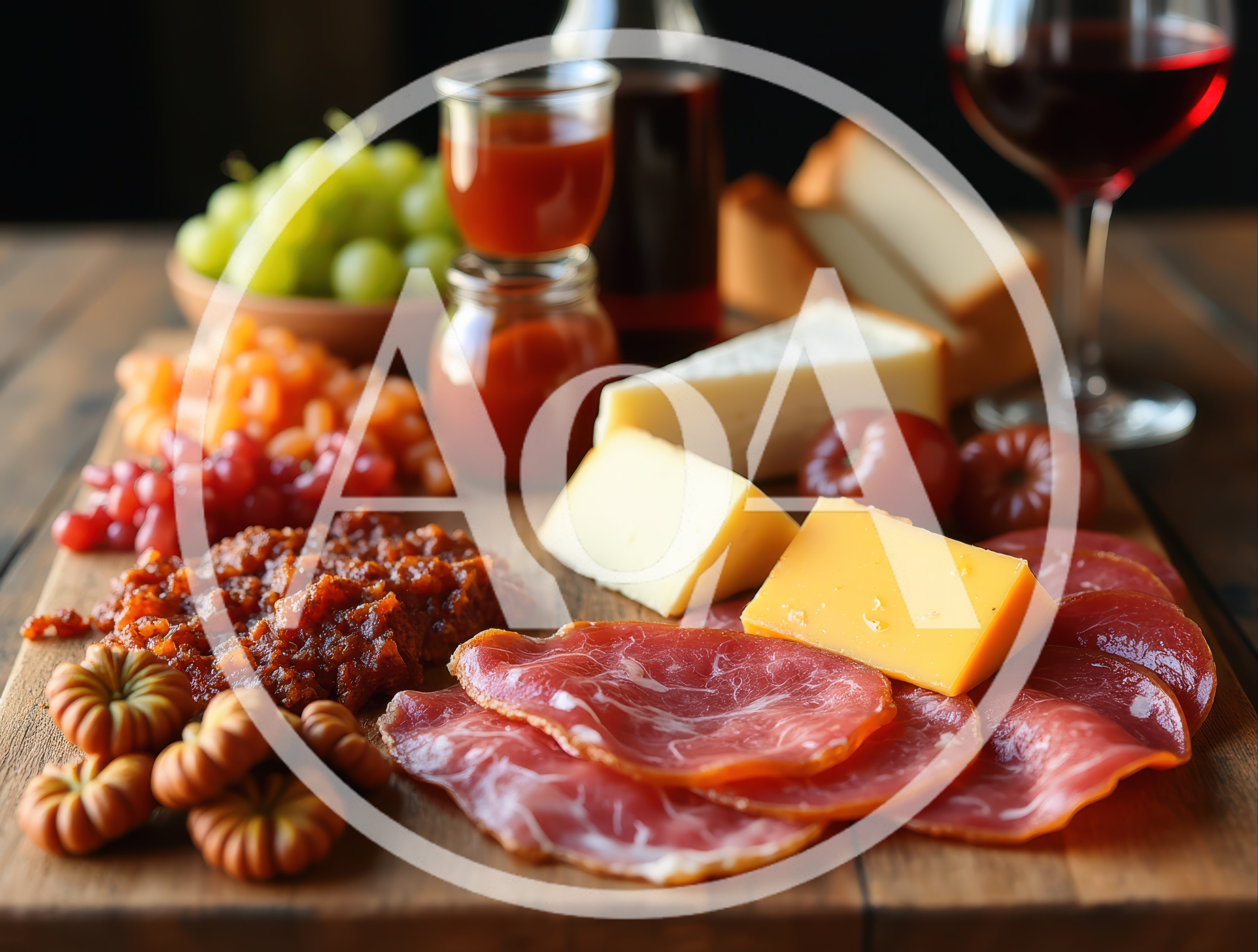 Gourmet Charcuterie Board With Cheese And Wine