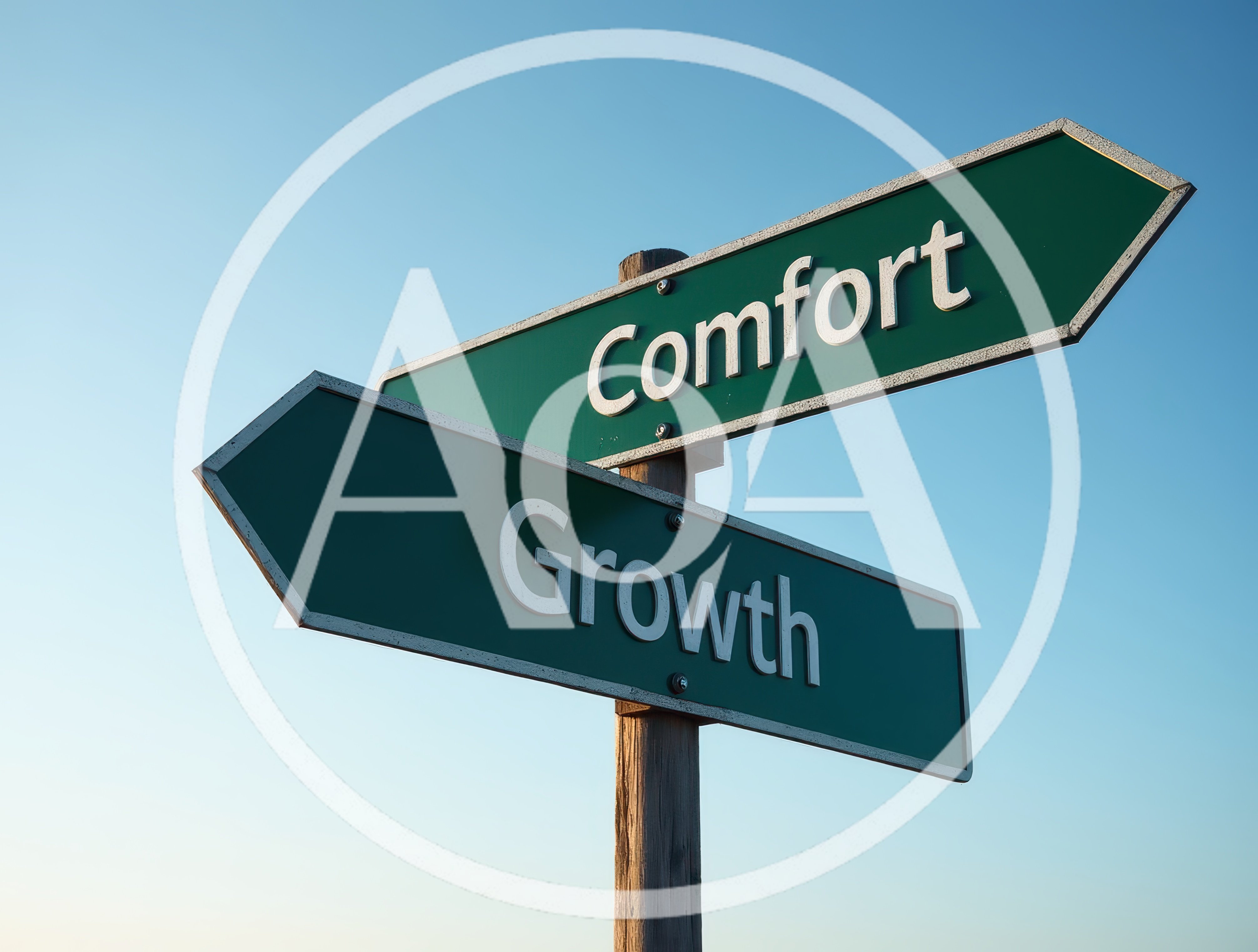 Green Directional Signposts Pointing To Comfort And Growth
