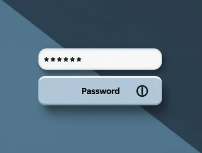 Digital Password Input Field On Dark Background
