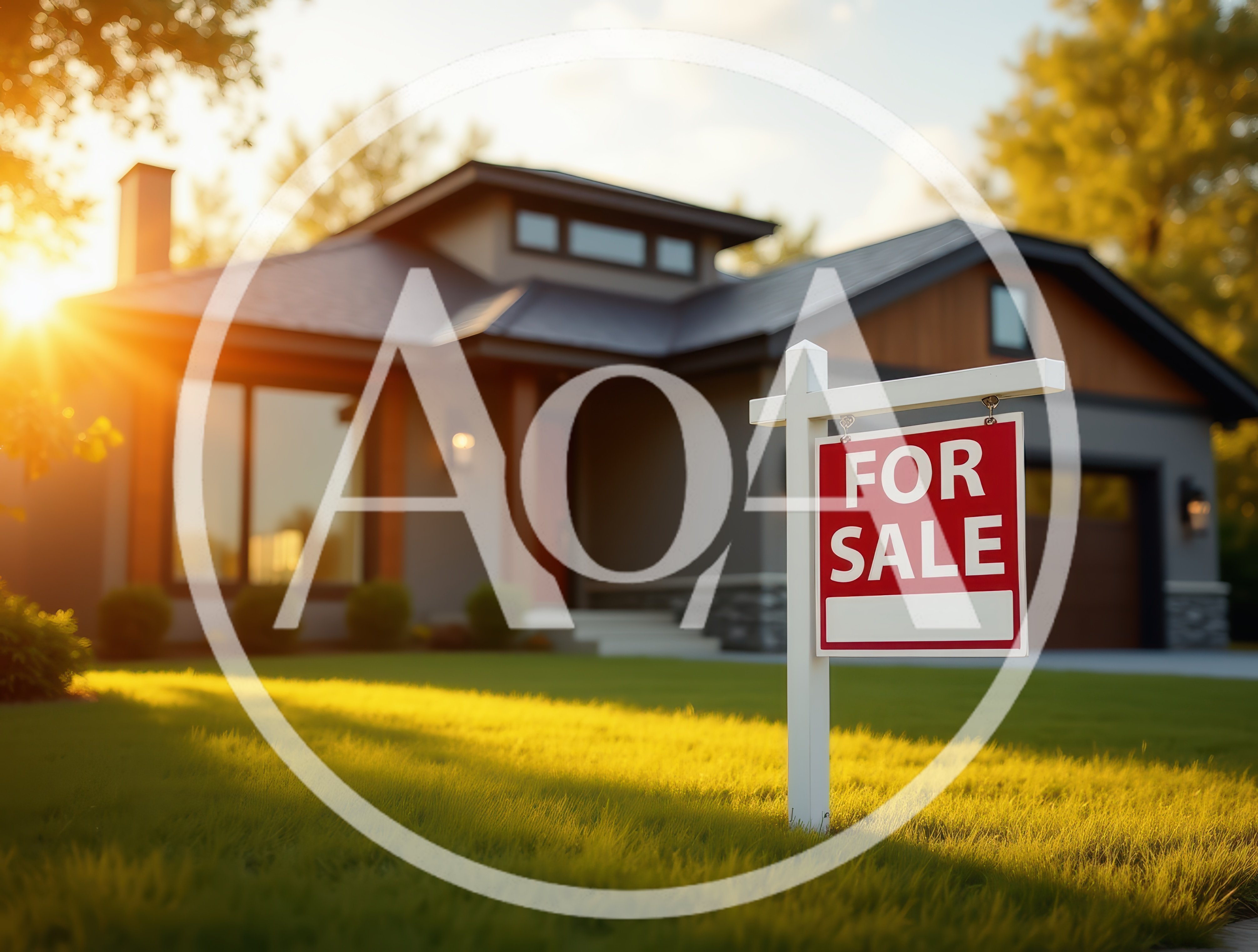 Modern Residential House With For Sale Real Estate Sign