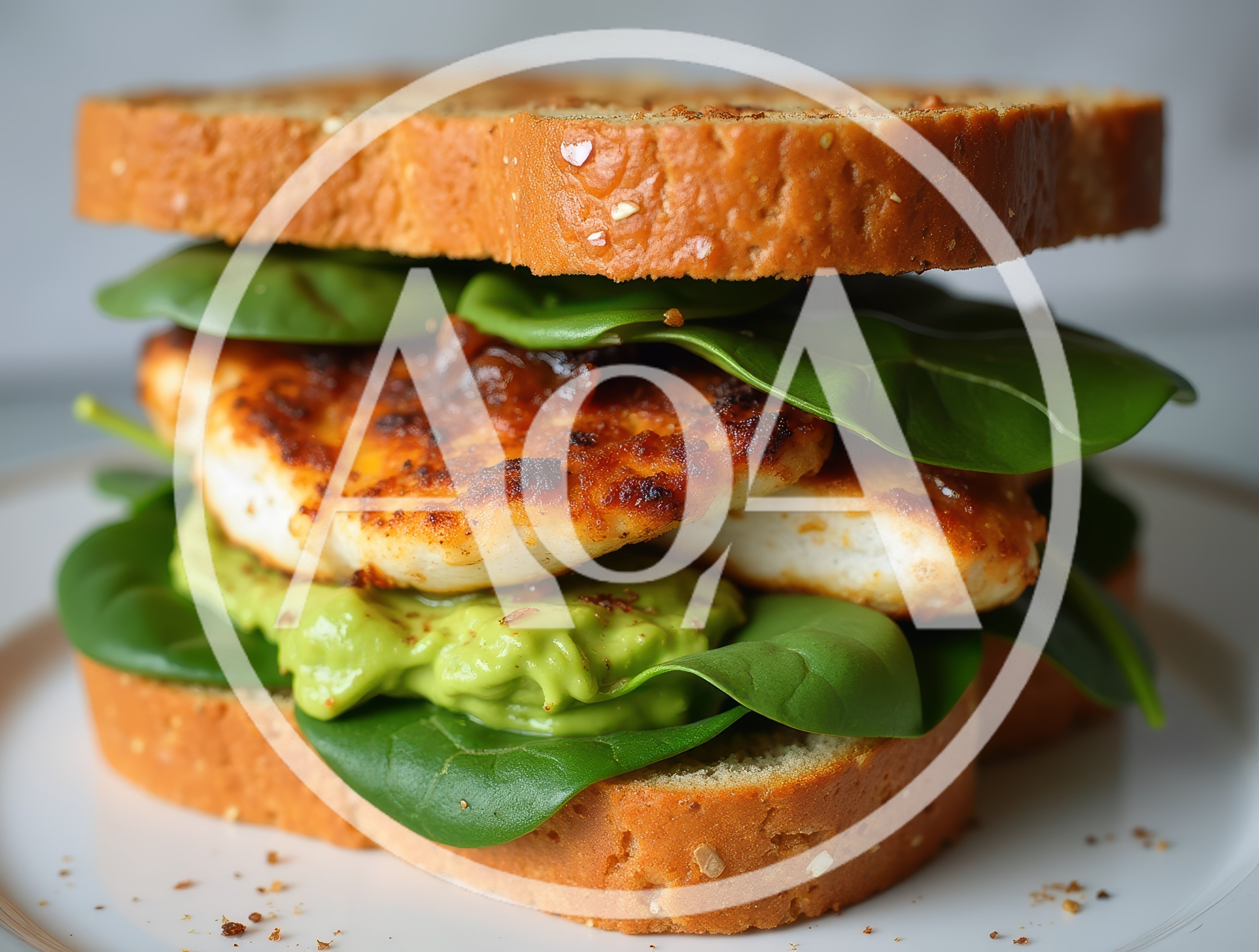 Gourmet Grilled Halloumi Sandwich With Avocado And Spinach