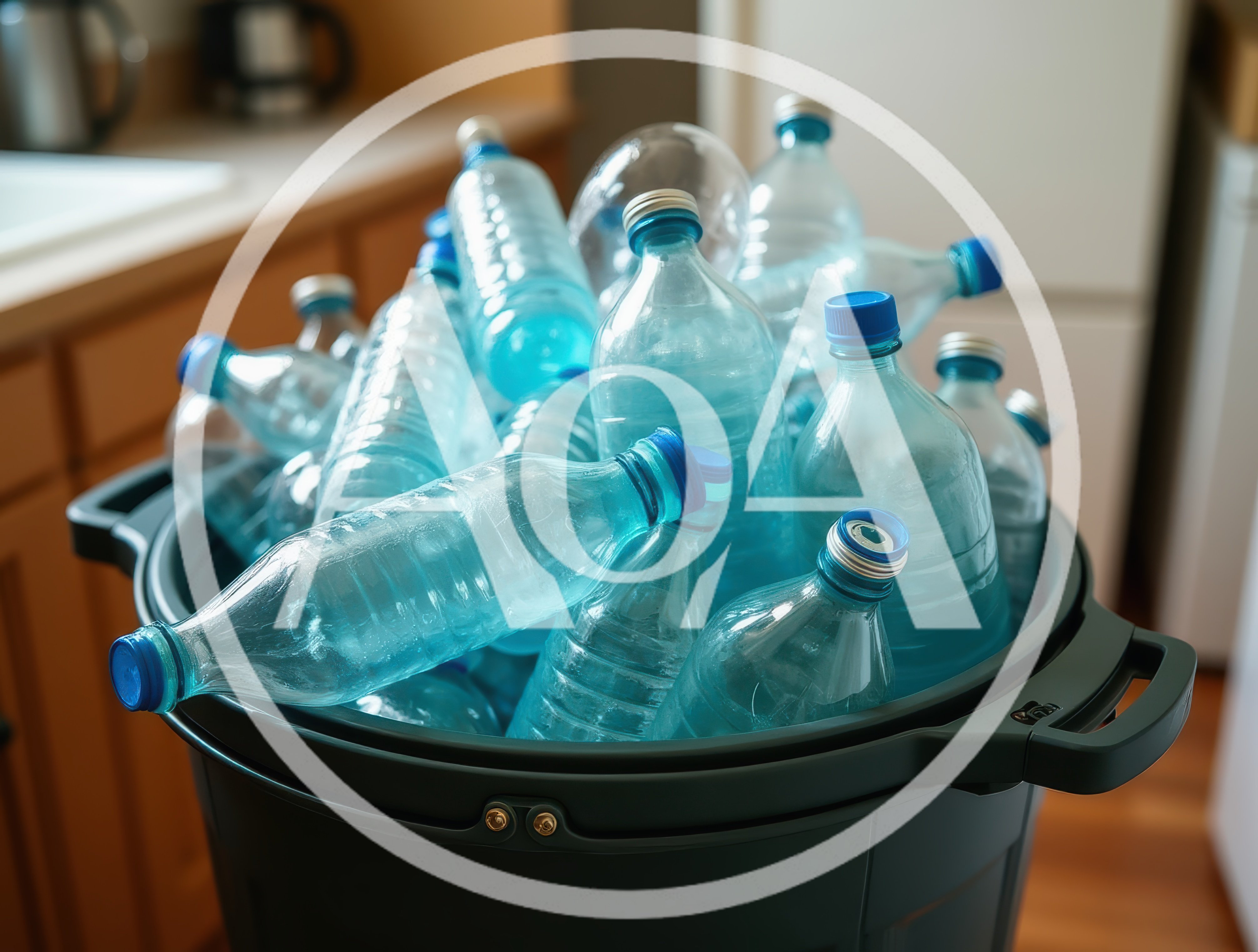 Plastic Water Bottles In A Recycling Bin
