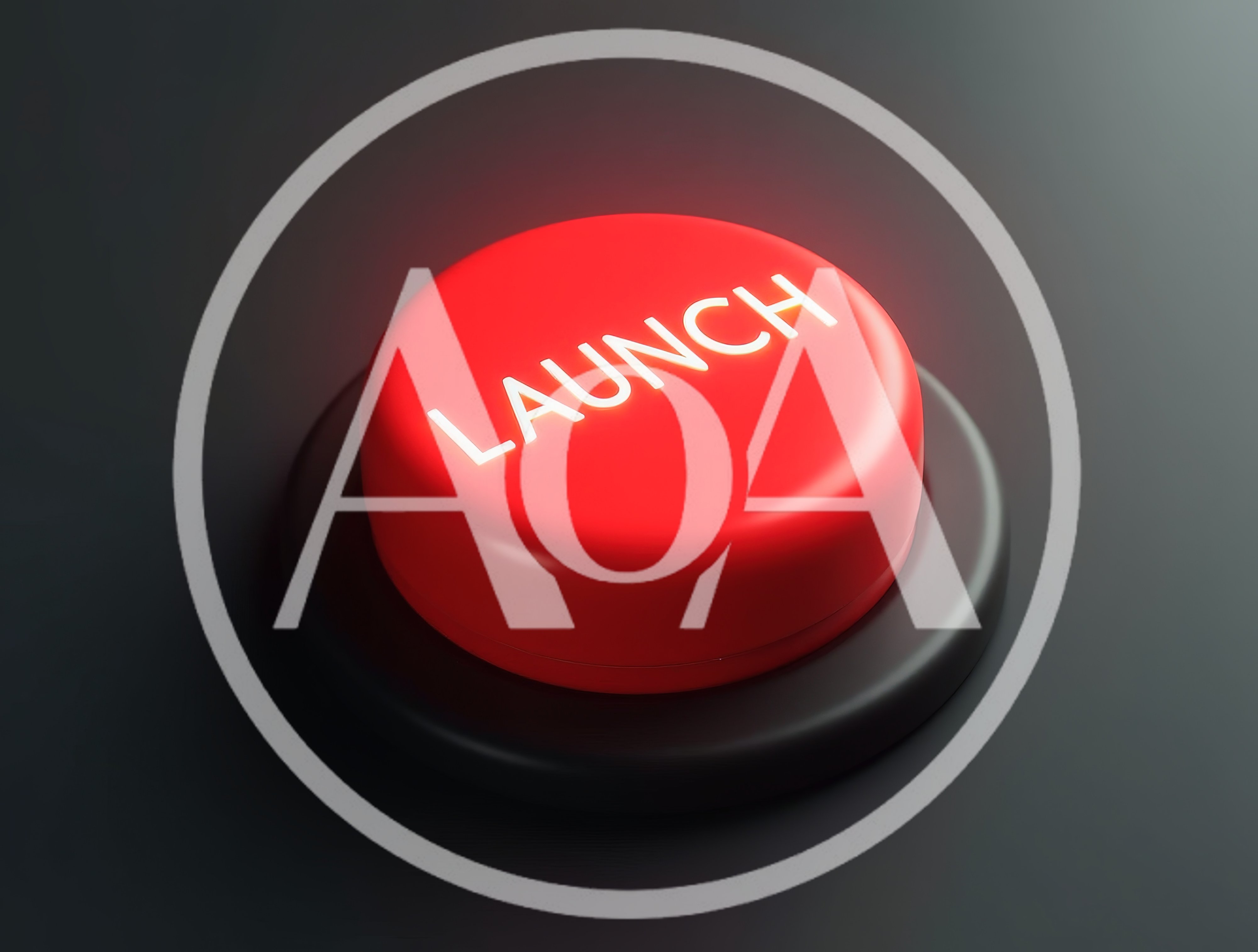 Red Launch Button With Glowing Text
