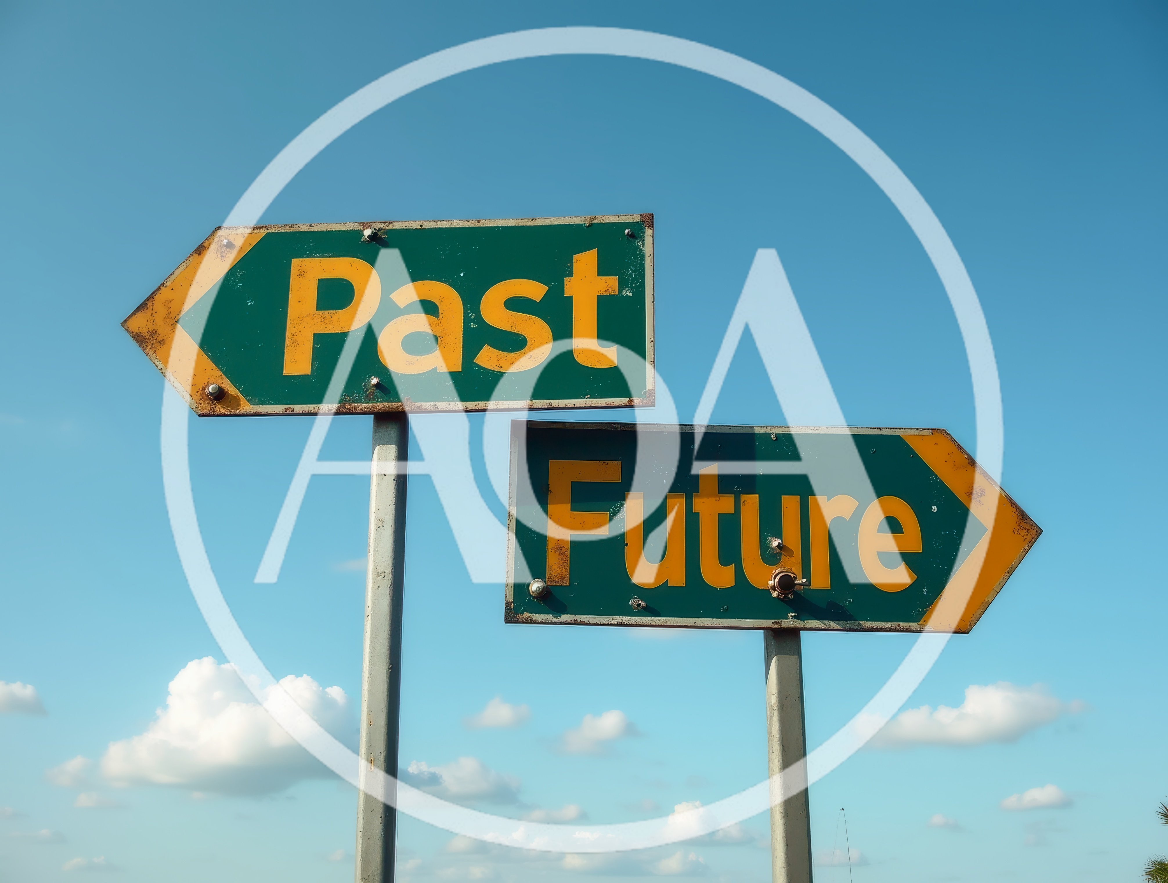 Past And Future Directional Road Signs
