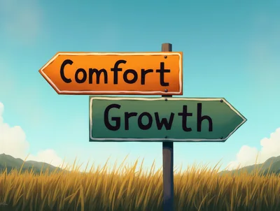 Signpost Pointing Towards Comfort And Growth Directions