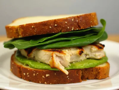 Grilled Chicken Sandwich With Avocado And Spinach