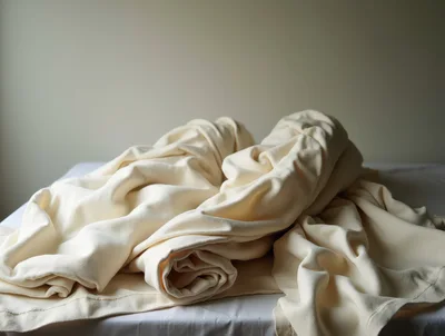 Cream Colored Fabric Draped On A Table