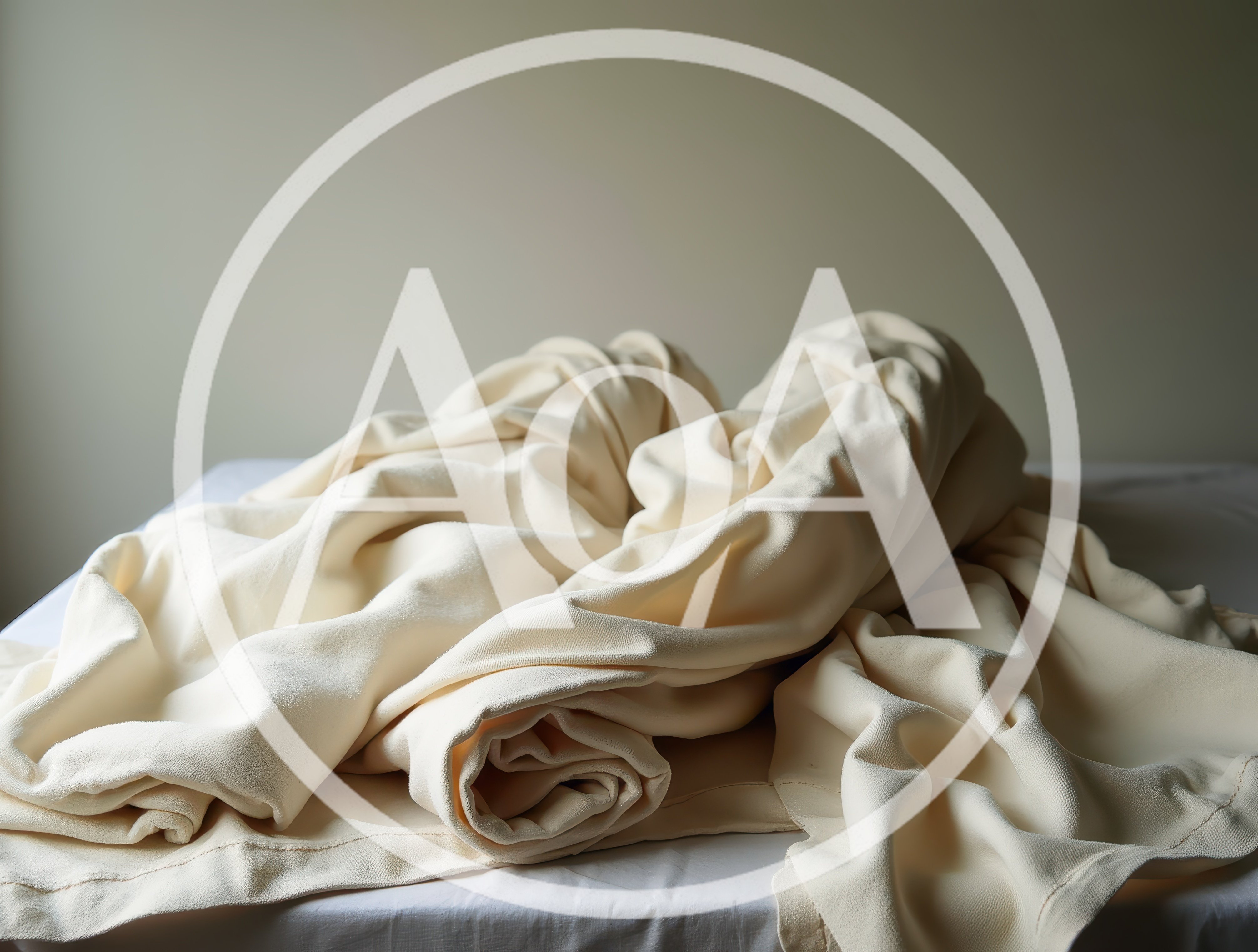 Cream Colored Fabric Draped On A Table