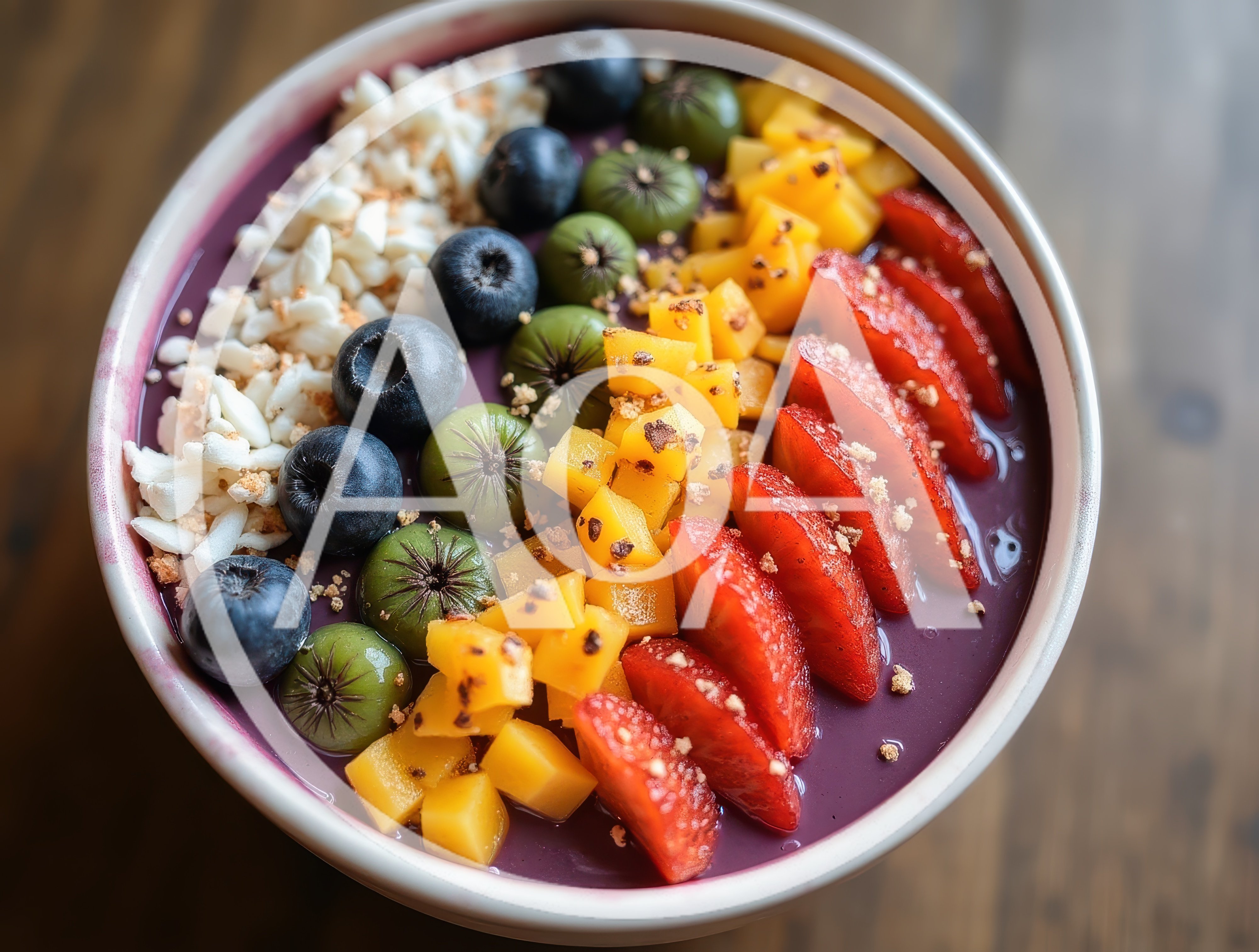 Healthy Acai Smoothie Bowl With Fresh Fruit Toppings