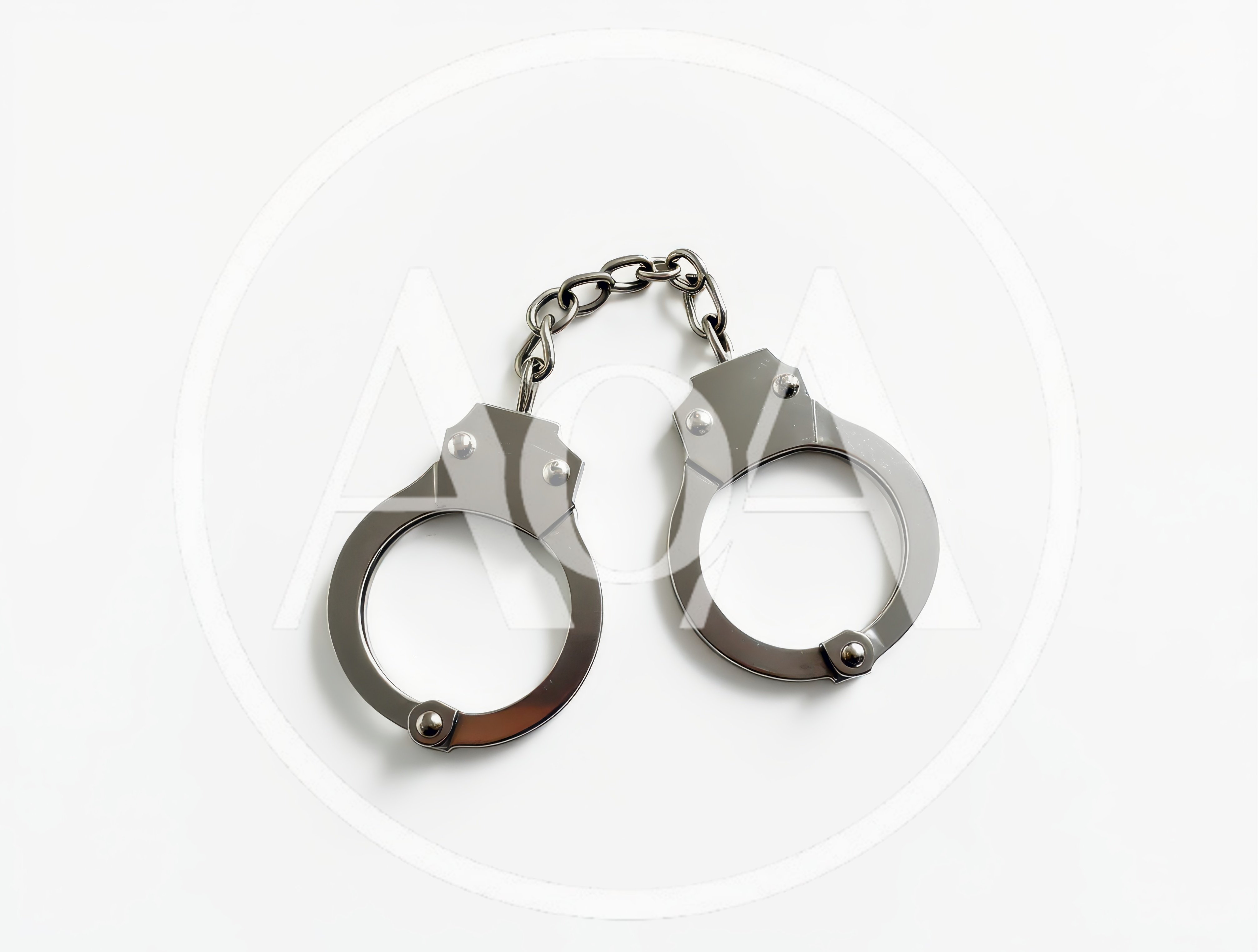 Metal Handcuffs Isolated On White Background