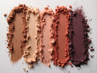 Five Shades Of Cosmetic Powder Swatches