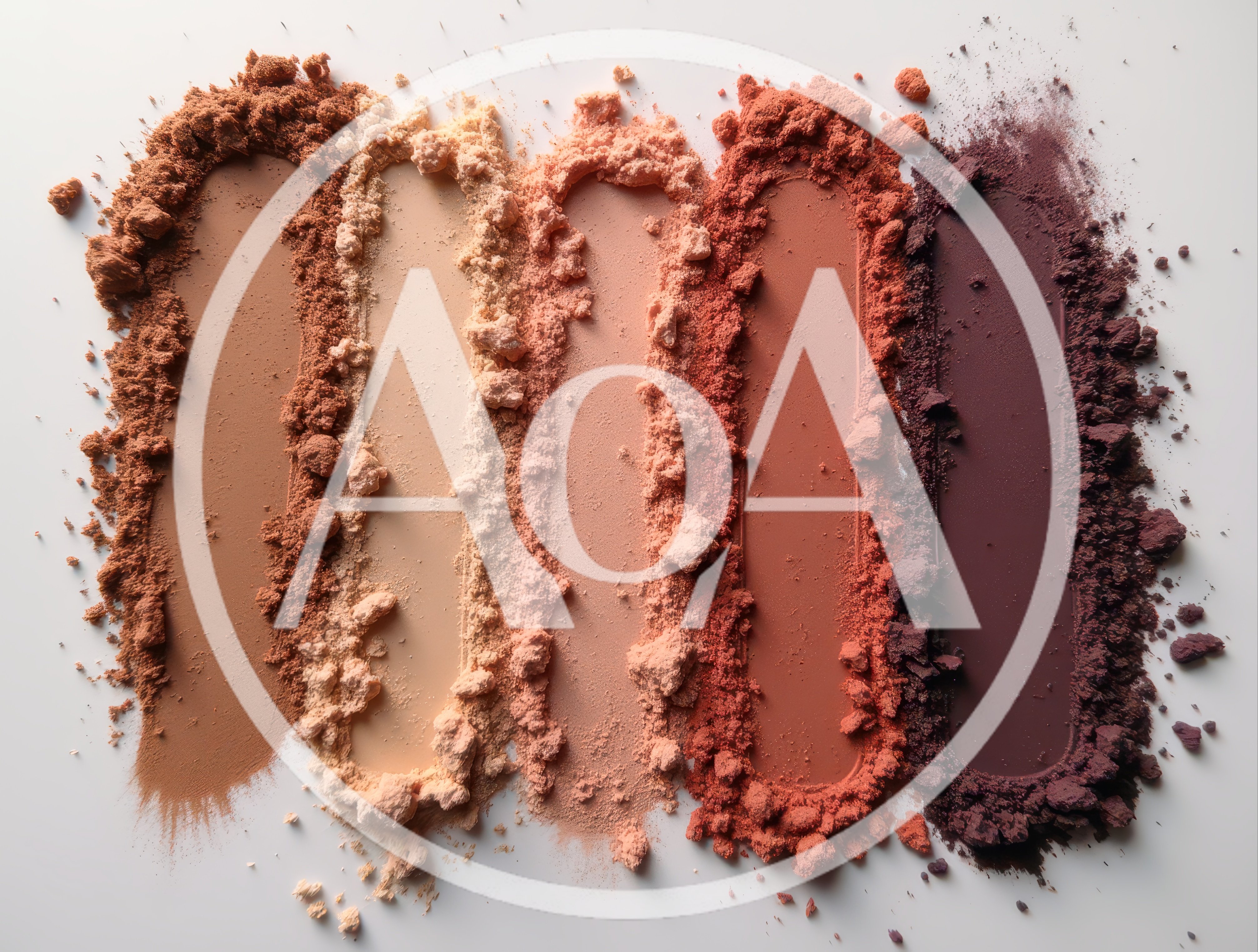 Five Shades Of Cosmetic Powder Swatches