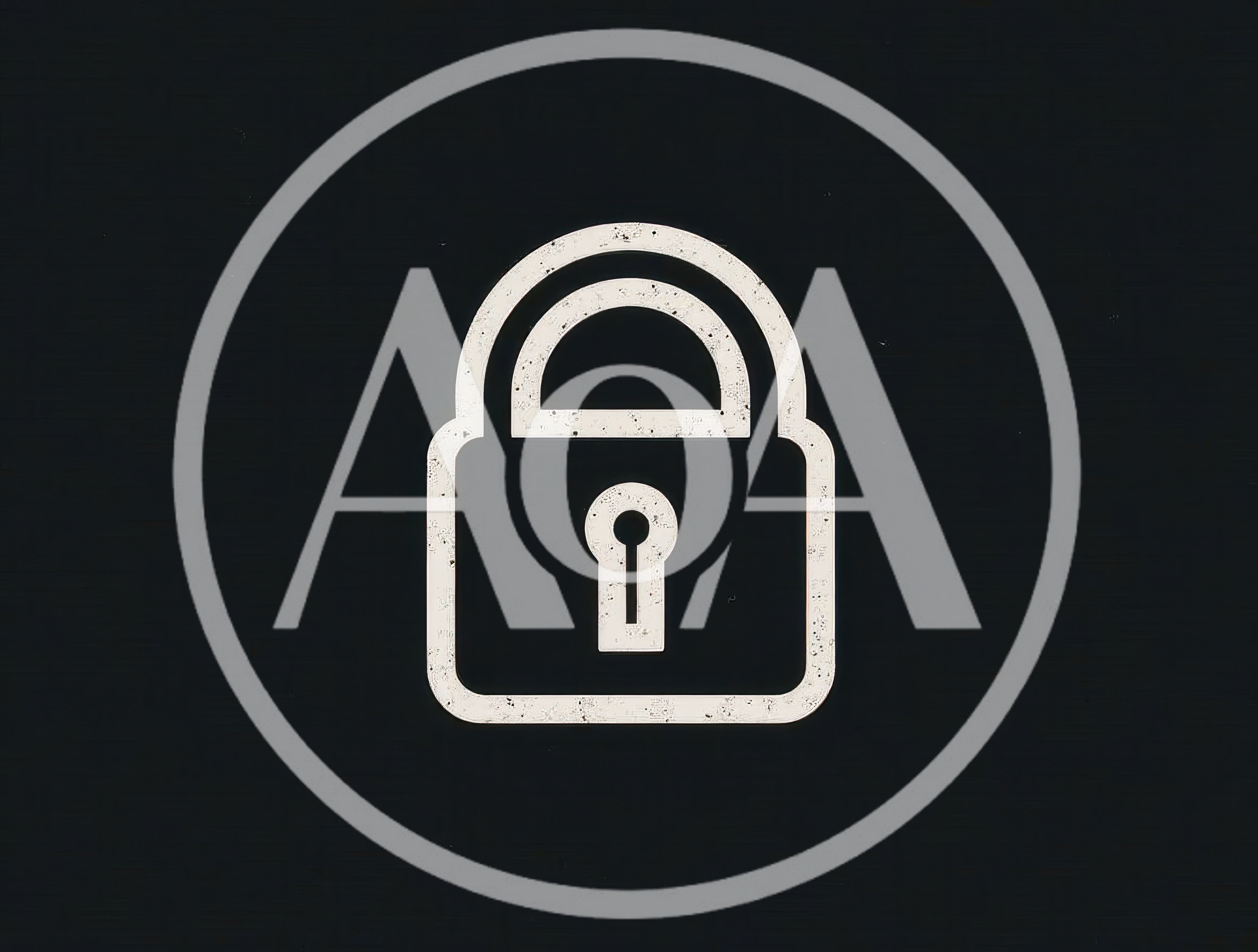 Minimalist White Padlock Icon On Dark Background