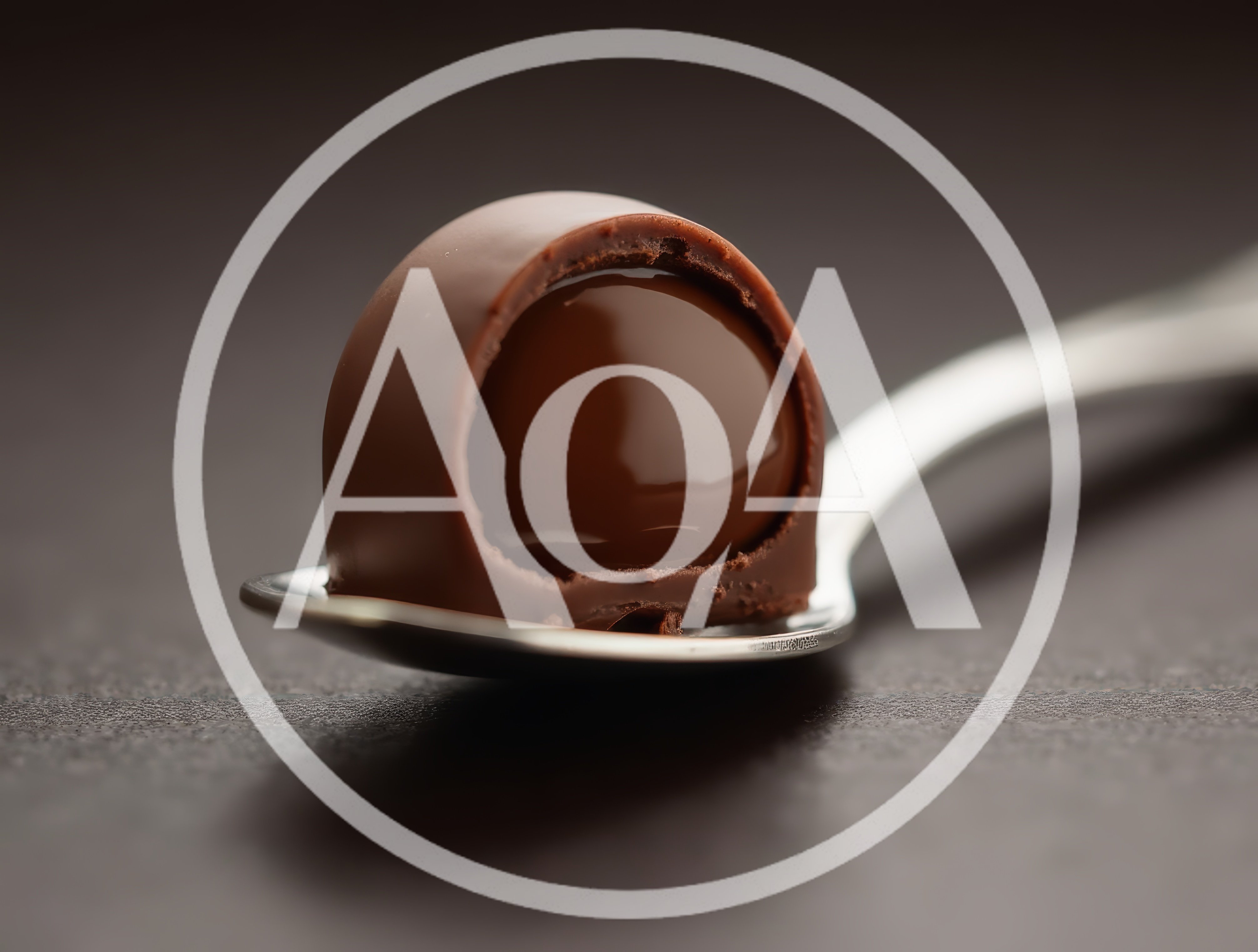 Chocolate Truffle Resting On A Silver Spoon
