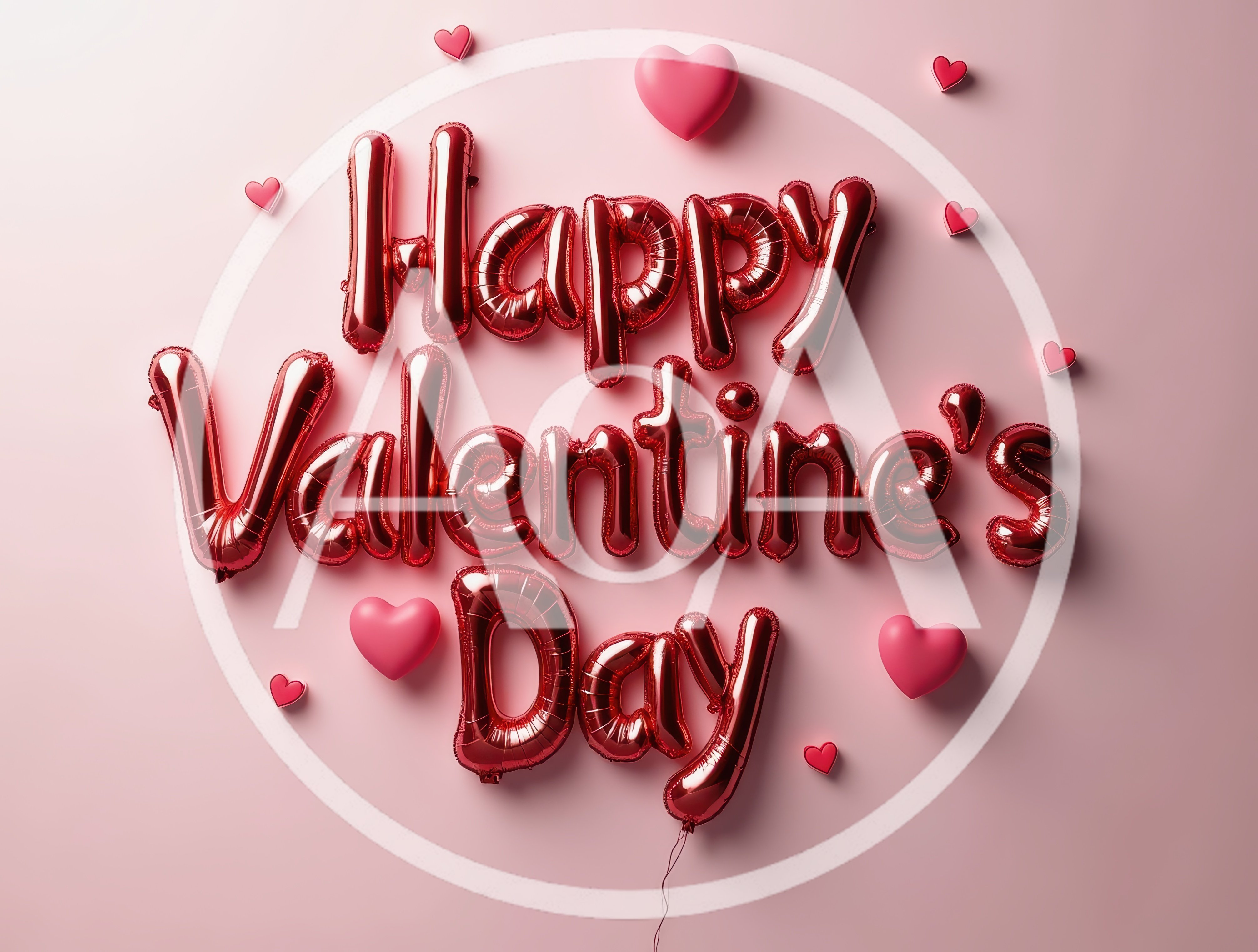 Red Foil Balloon Happy Valentine's Day Text