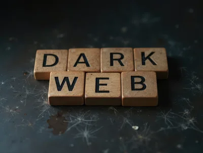 Dark Web Text Spelled Out With Wooden Letter Tiles