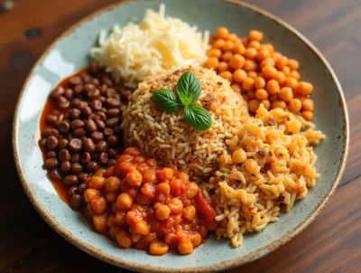 Bowl Of Rice With Beans And Chickpeas