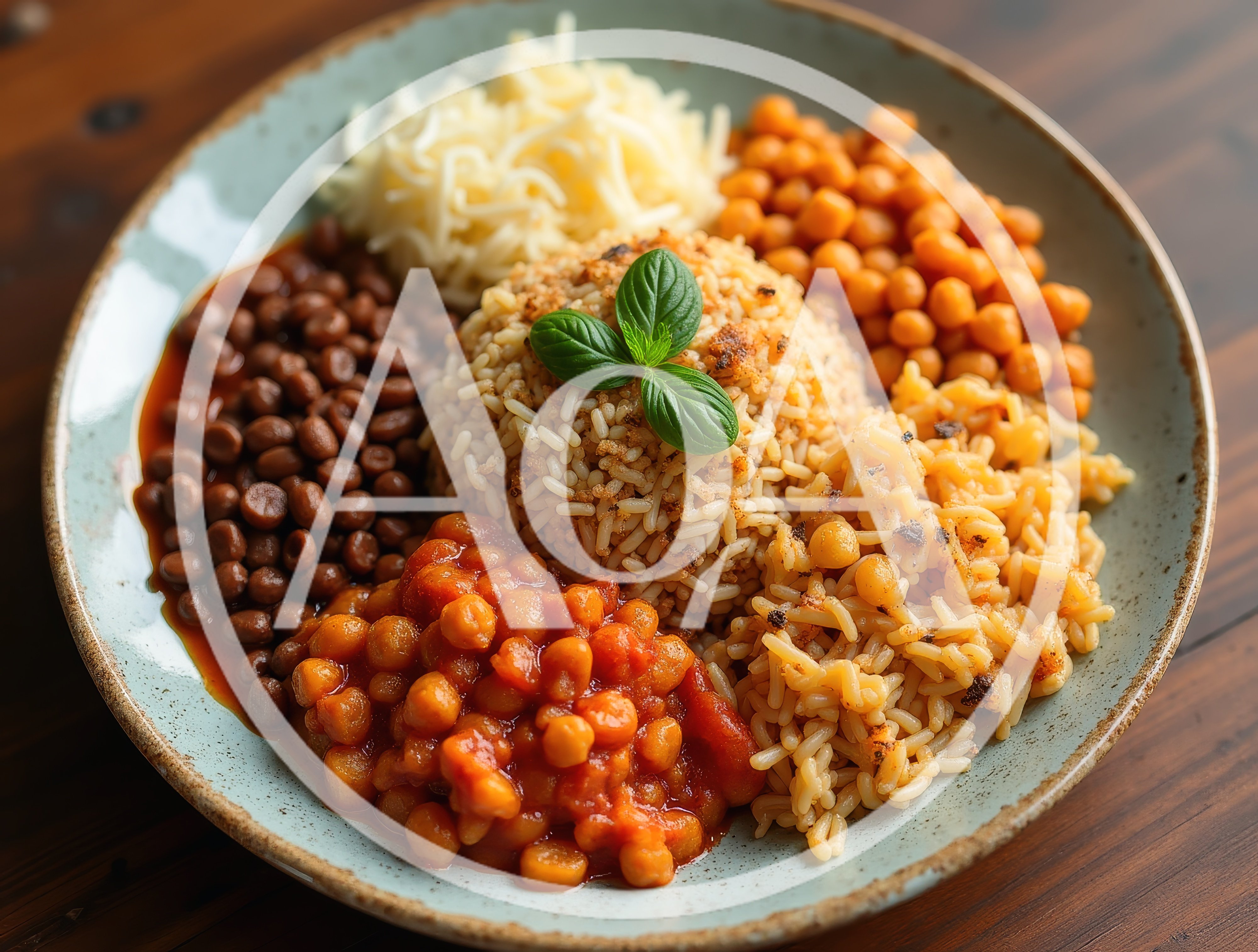 Bowl Of Rice With Beans And Chickpeas