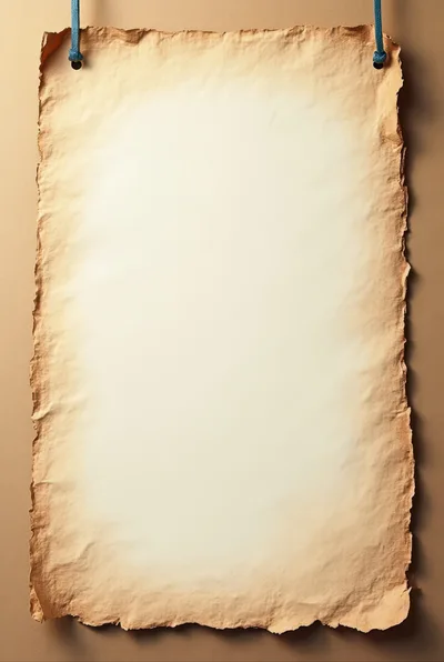 Blank Aged Parchment Paper Hanging On Wall