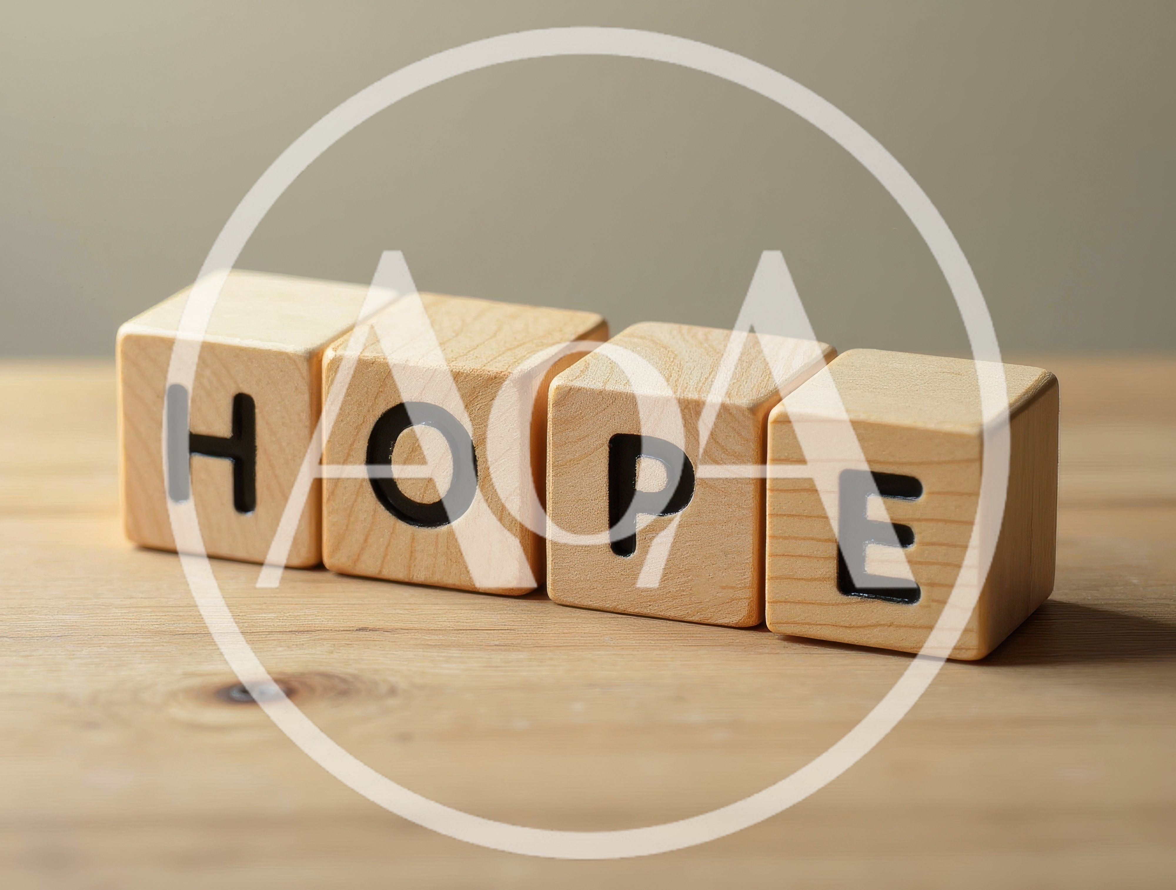 Wooden Blocks Spelling The Word Hope