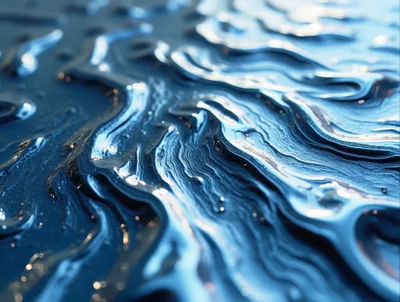 Abstract Liquid Metal Surface With Rippling Waves