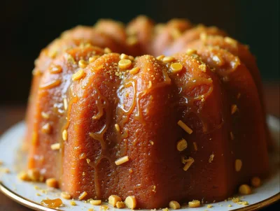 Caramel Glazed Bundt Cake With Toppings