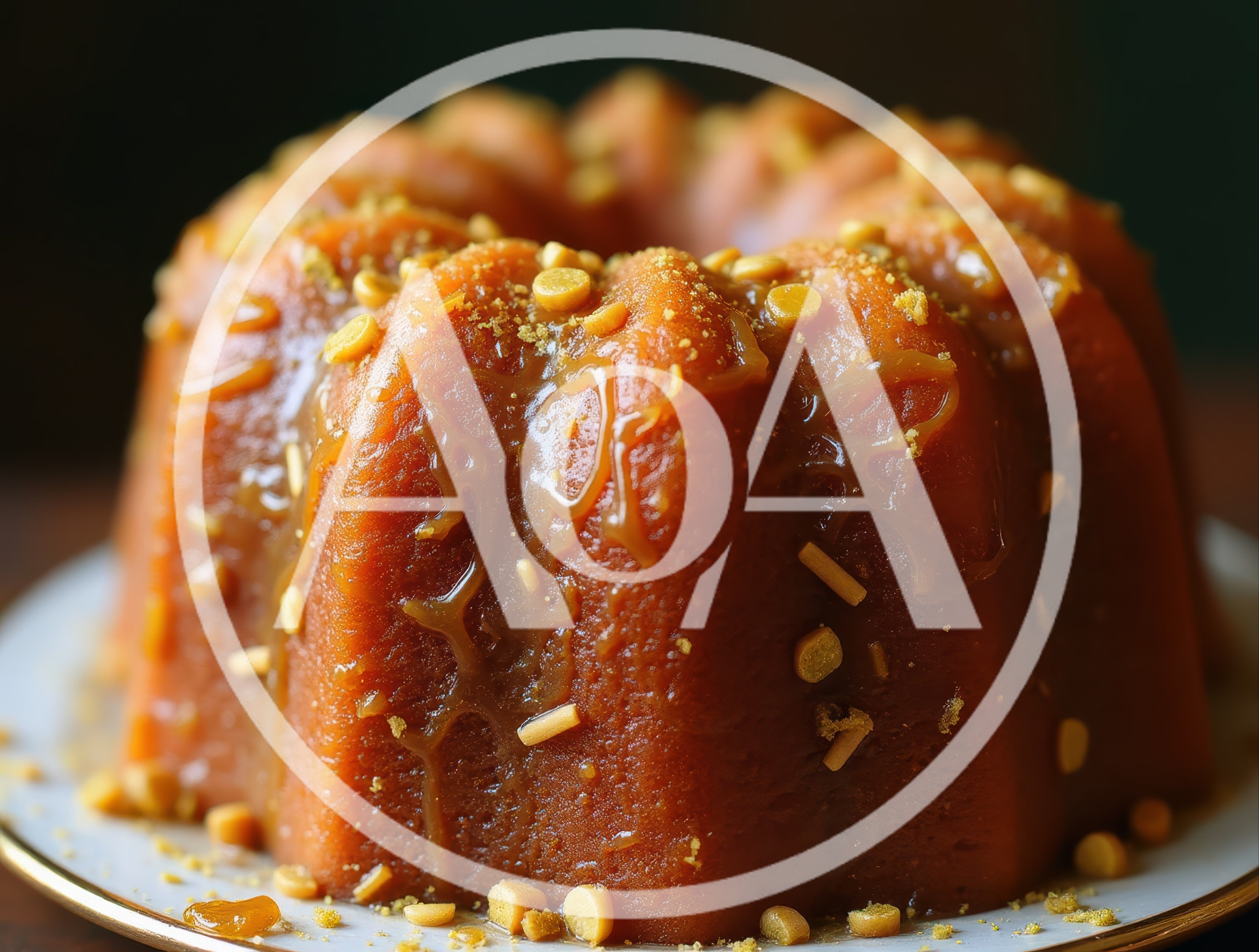 Caramel Glazed Bundt Cake With Toppings