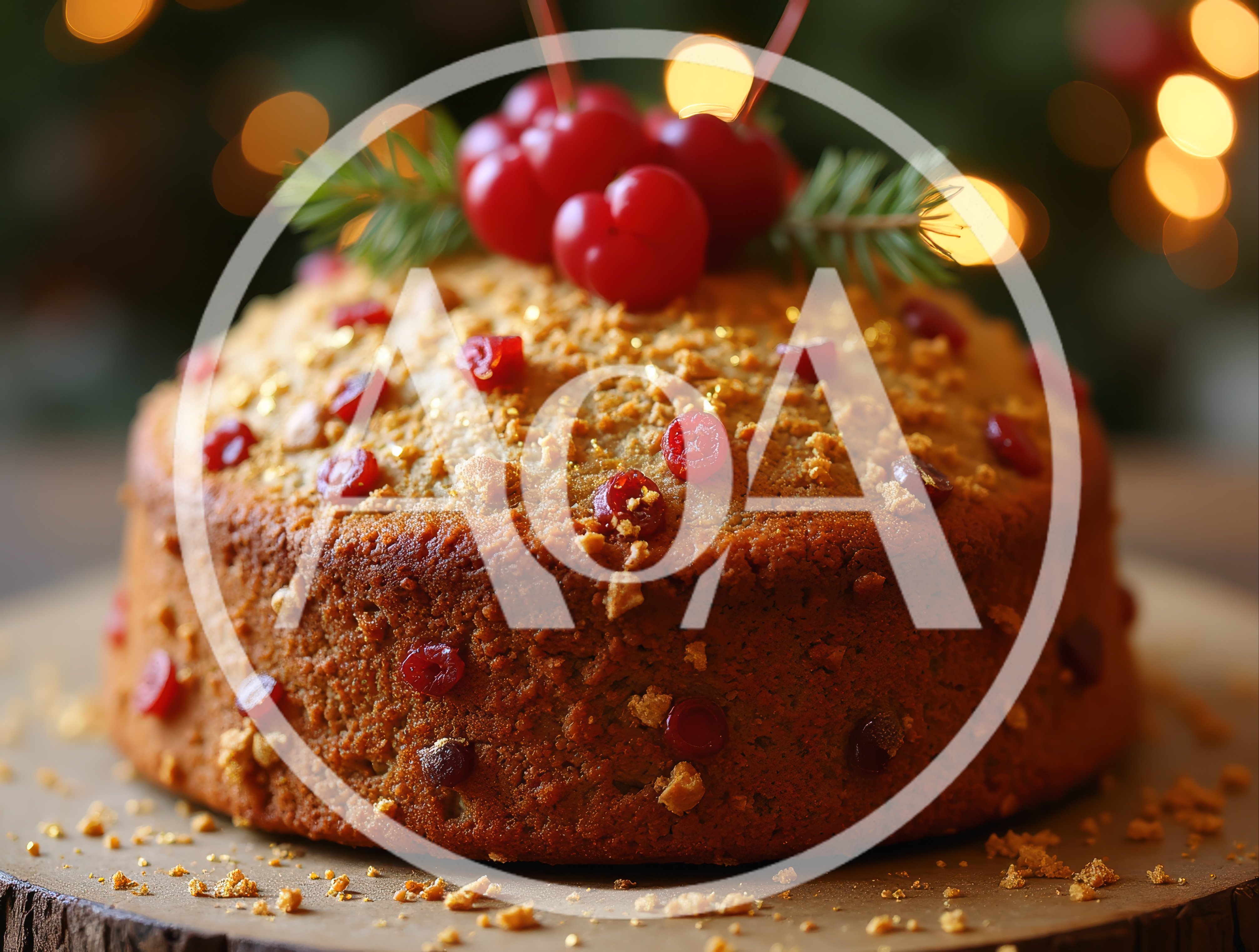 Festive Christmas Fruit Cake With Cherries