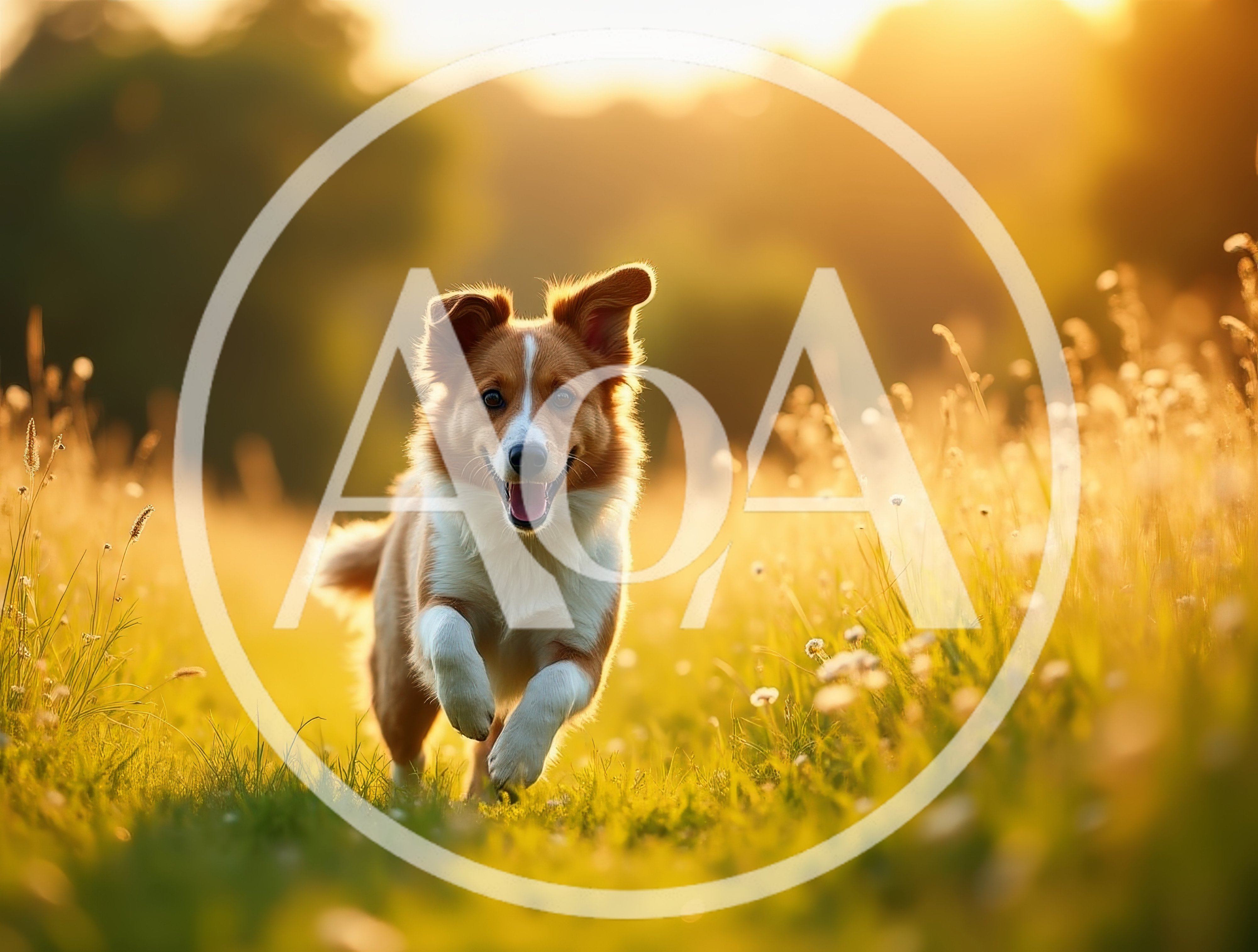 Happy Border Collie Running Through A Sunny Meadow