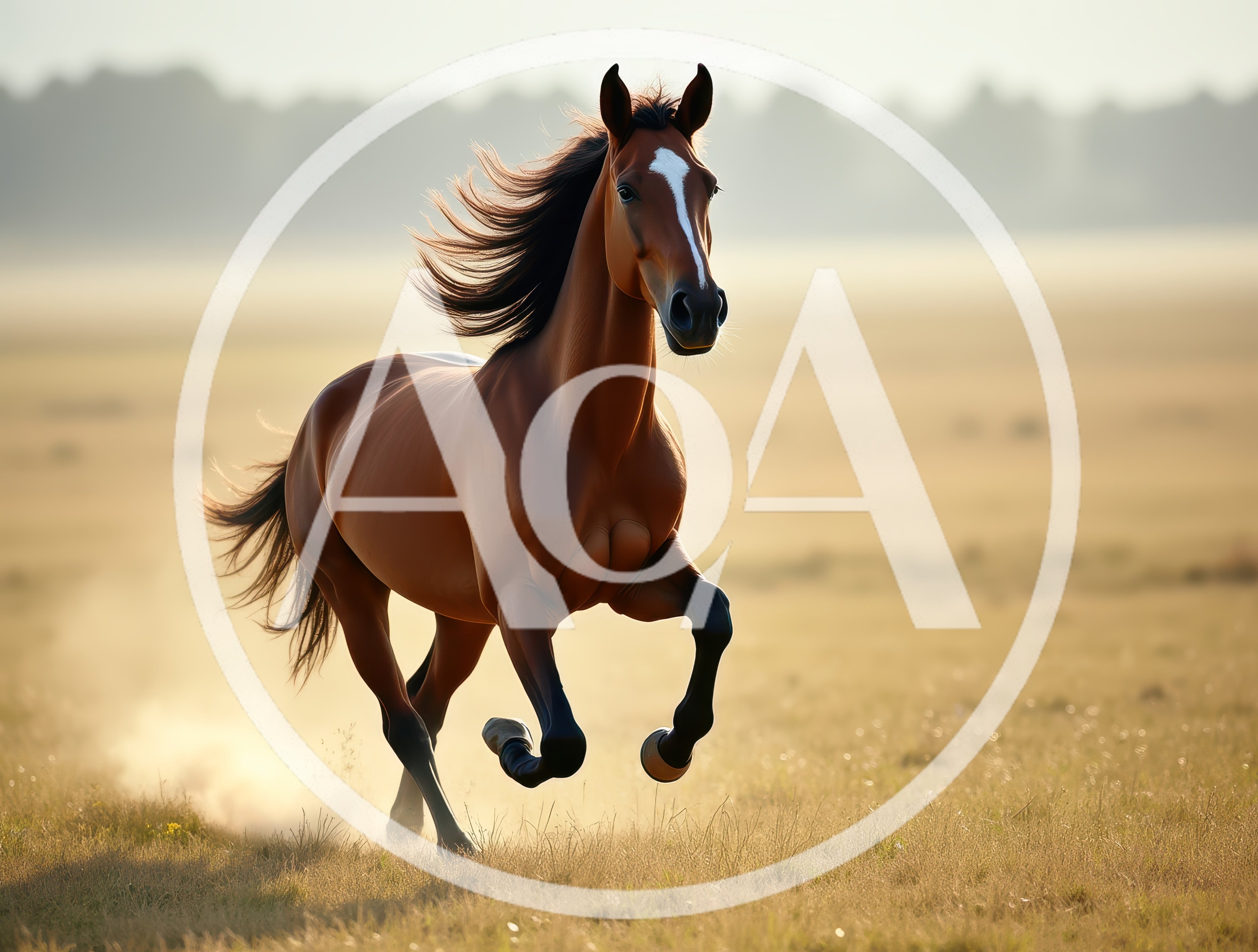 Brown Horse Galloping Through A Golden Field