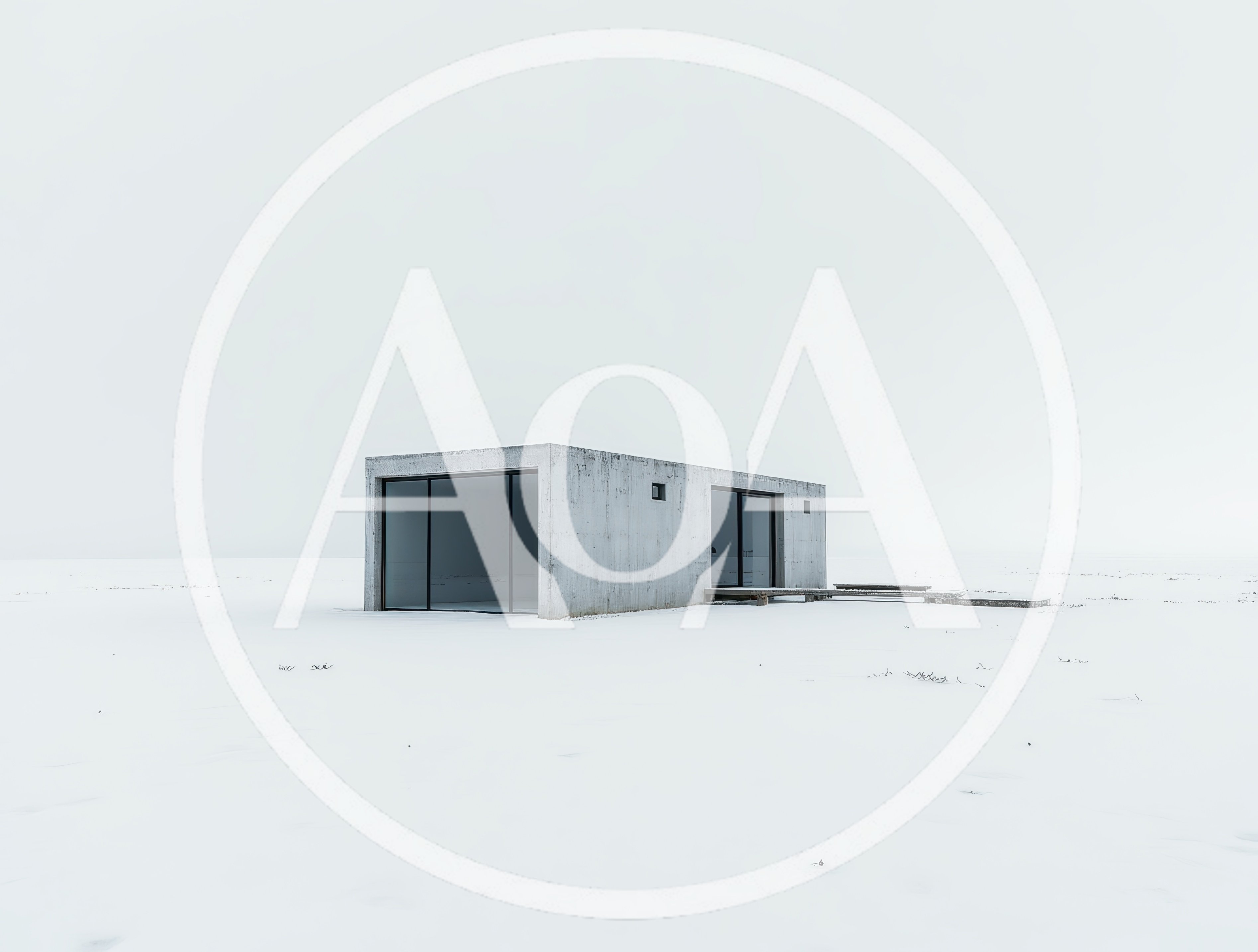 Minimalist Concrete Cabin In A Snowy Landscape