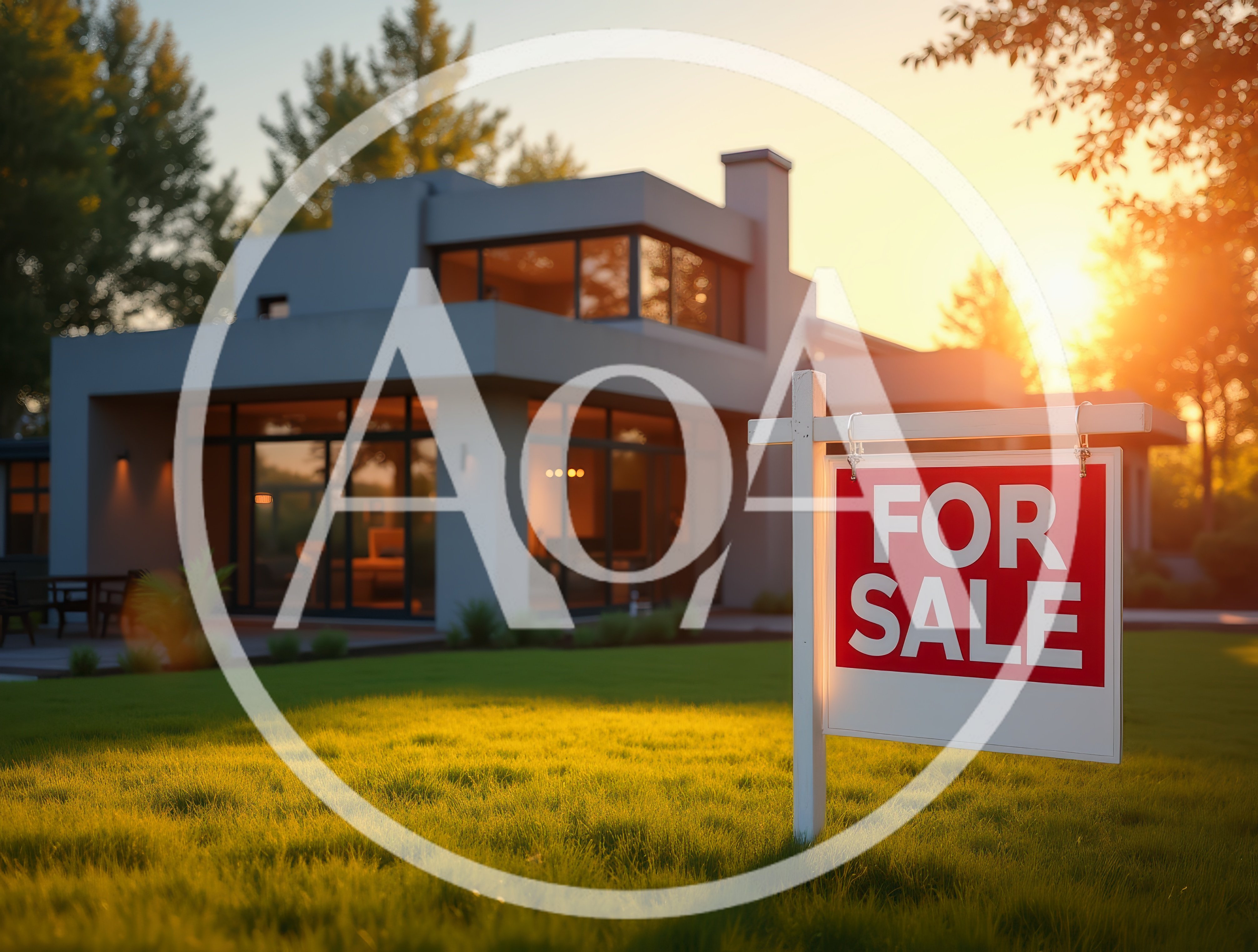 Modern Luxury House For Sale With Real Estate Sign