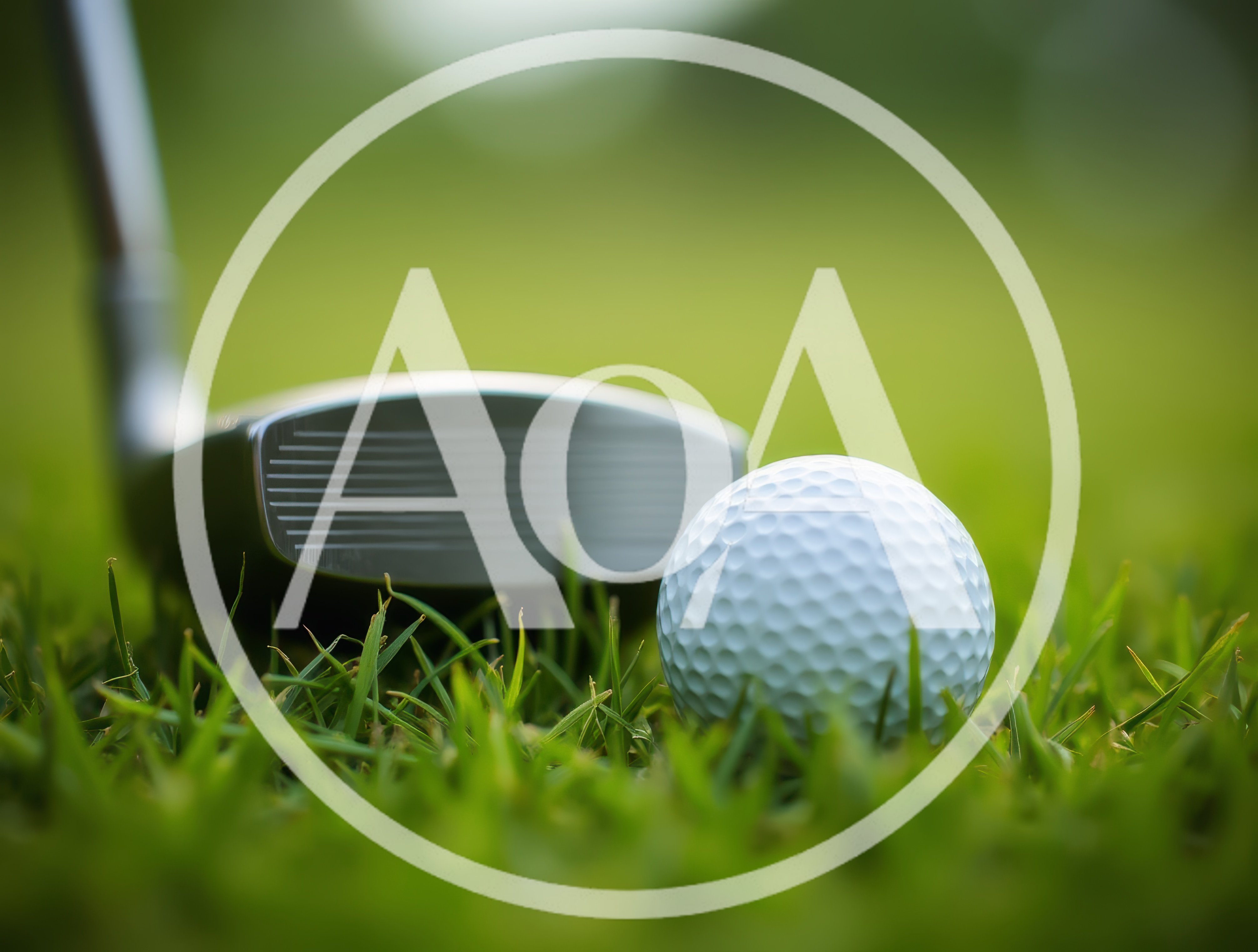 Golf Club Head Addressing A Golf Ball On Grass