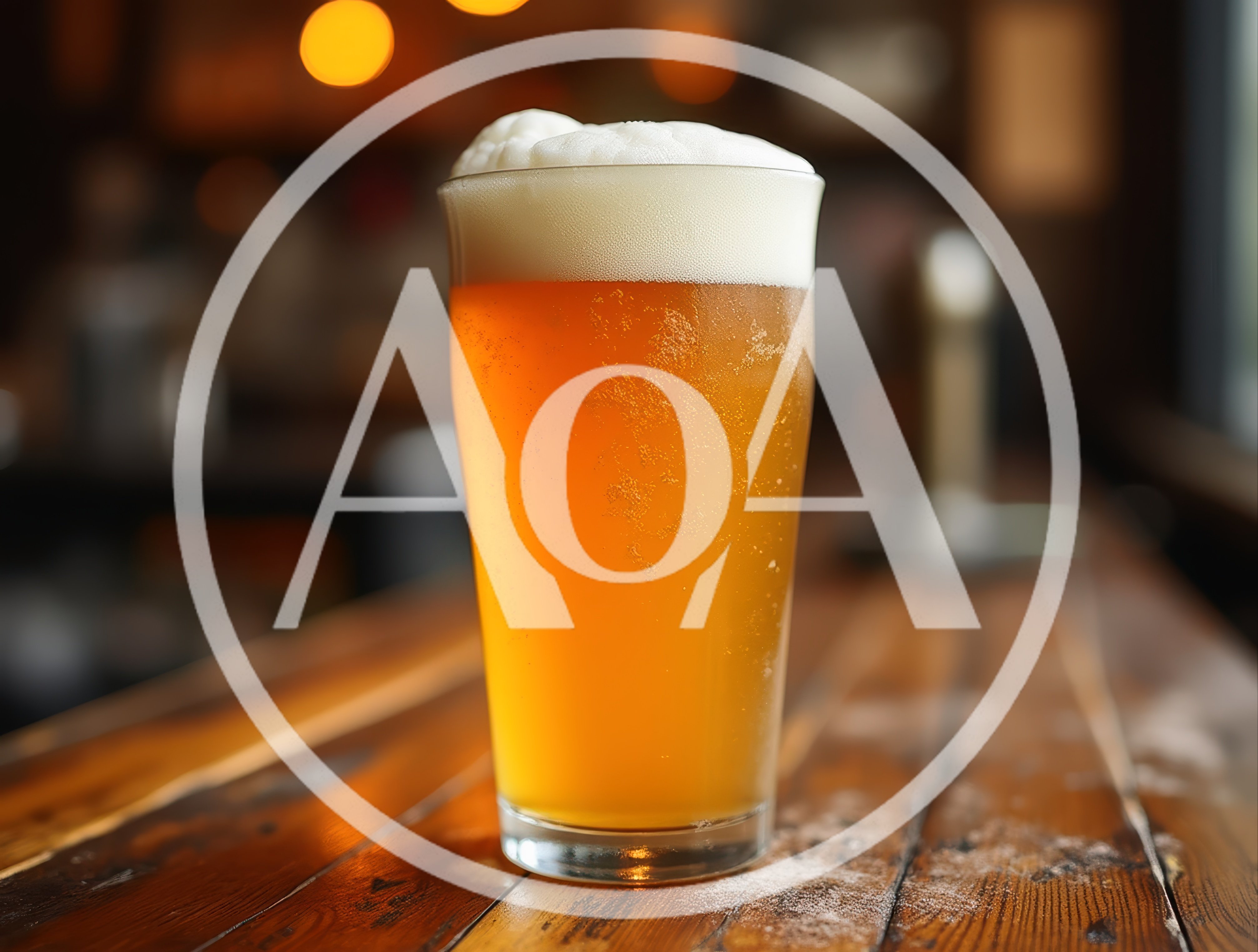 Cold Pint Of Craft Beer On A Wooden Bar