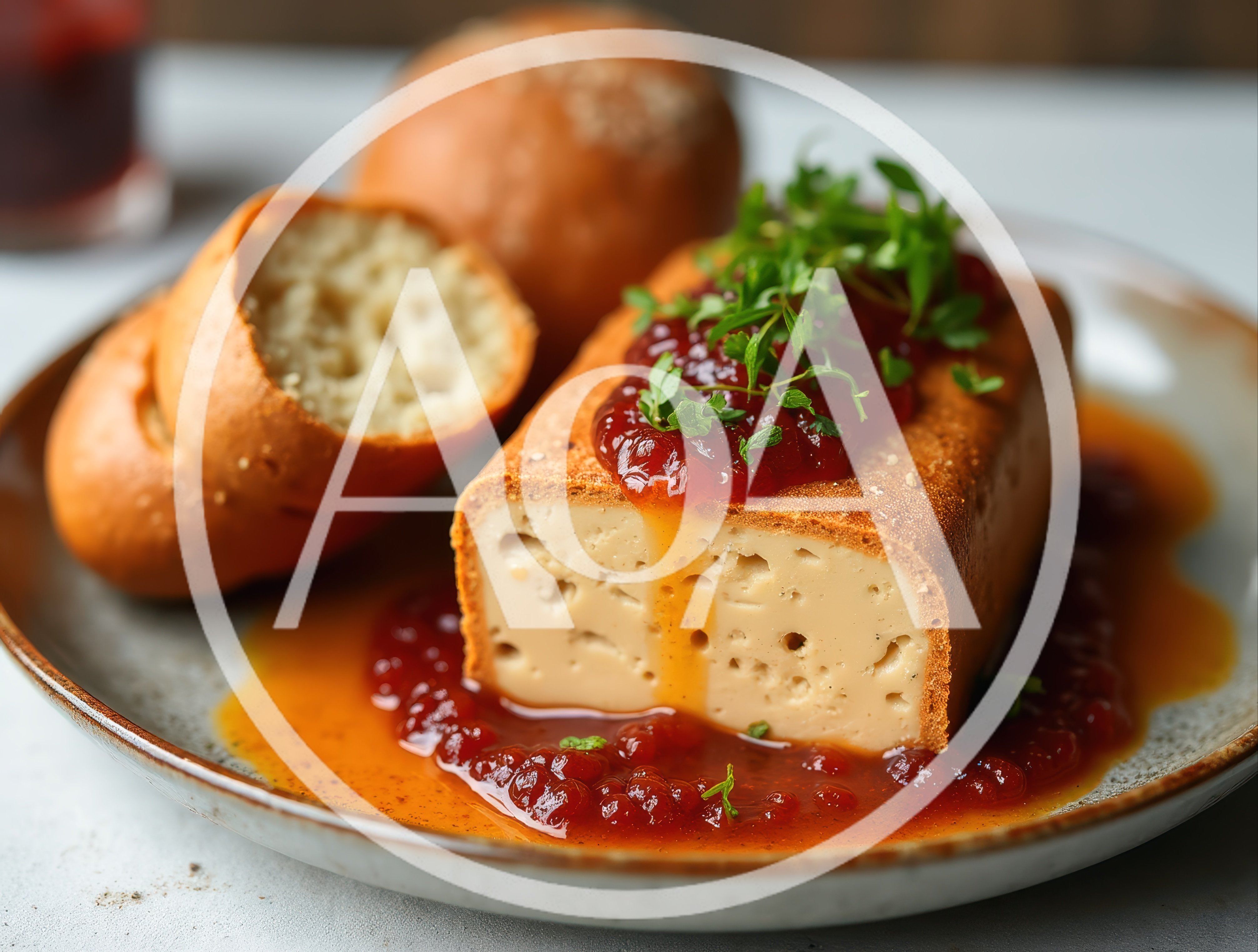 Gourmet Pate Terrine Served With Lingonberry Jam And Bread