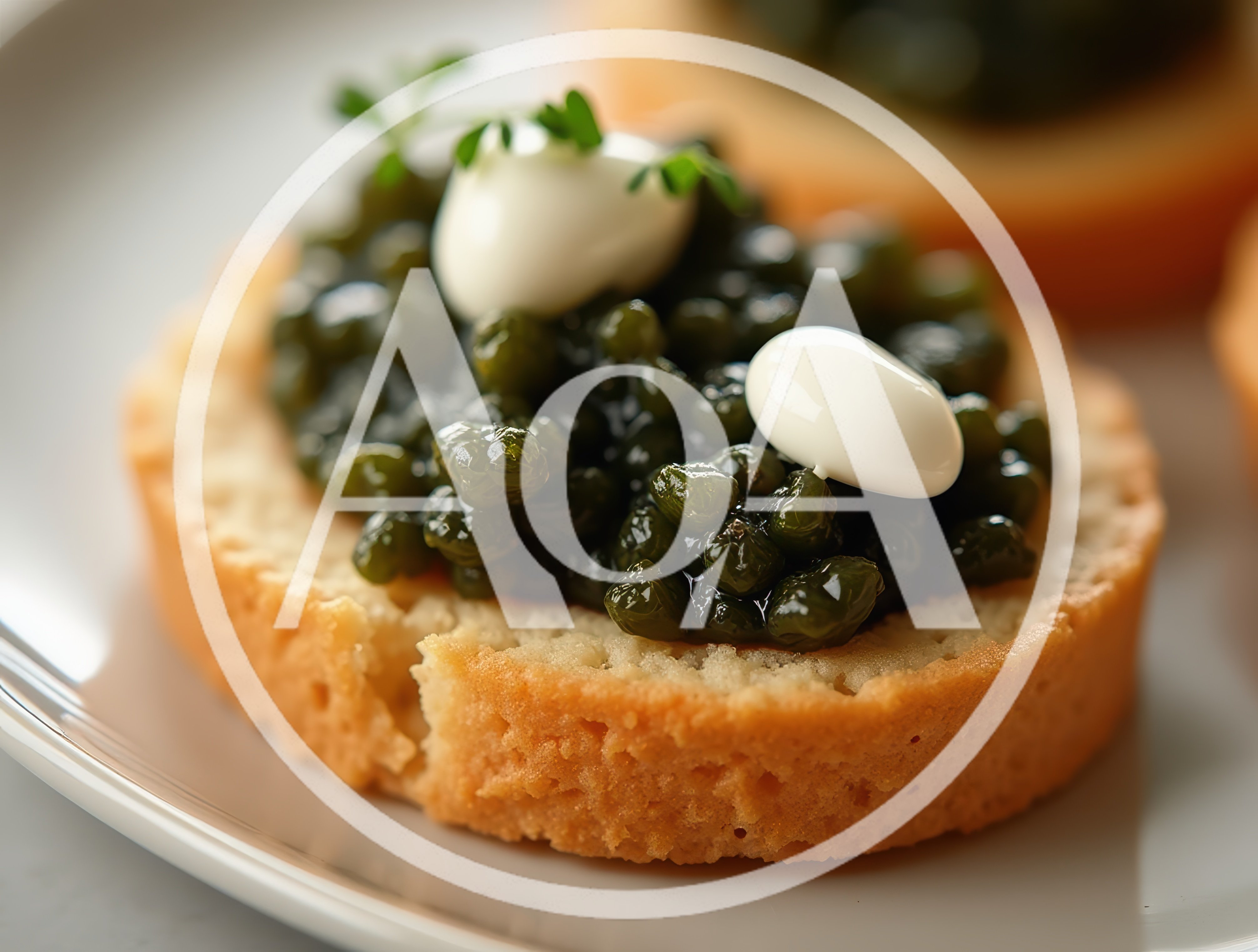 Gourmet Caviar Appetizer On A Toasted Bread Round