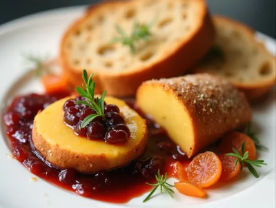 Gourmet Dessert Plate With Berries And Bread