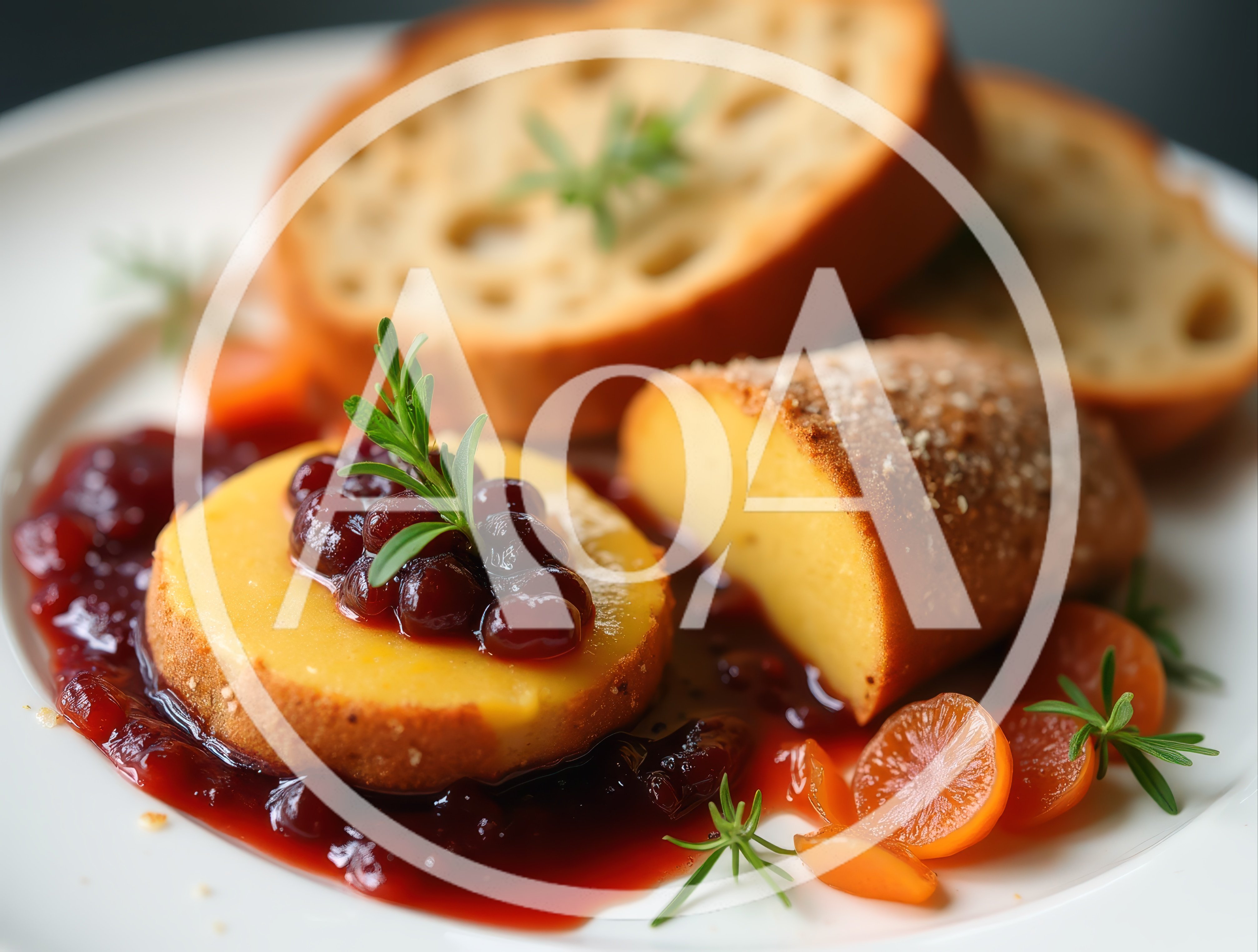 Gourmet Dessert Plate With Berries And Bread