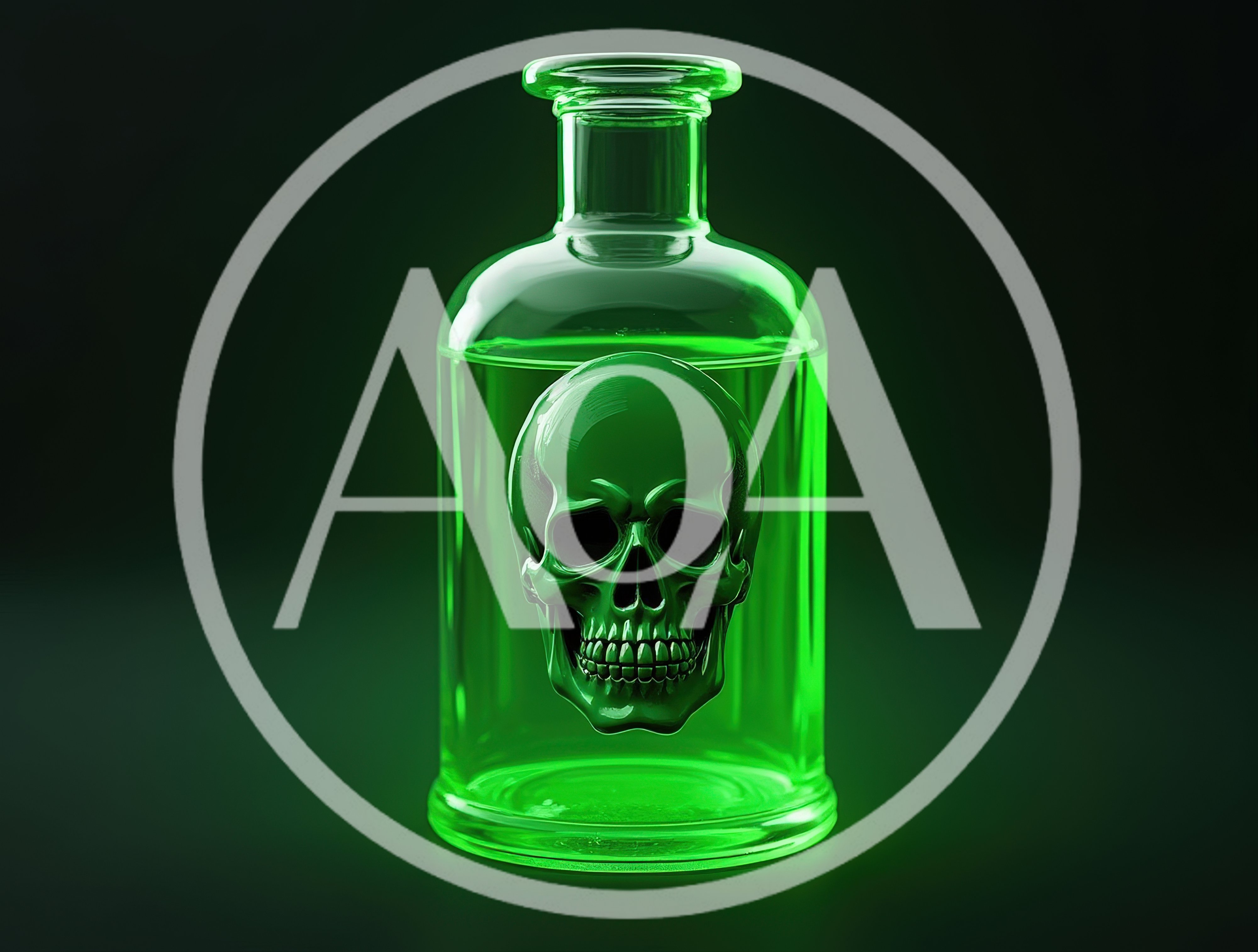 Green Poison Bottle With Skull Icon