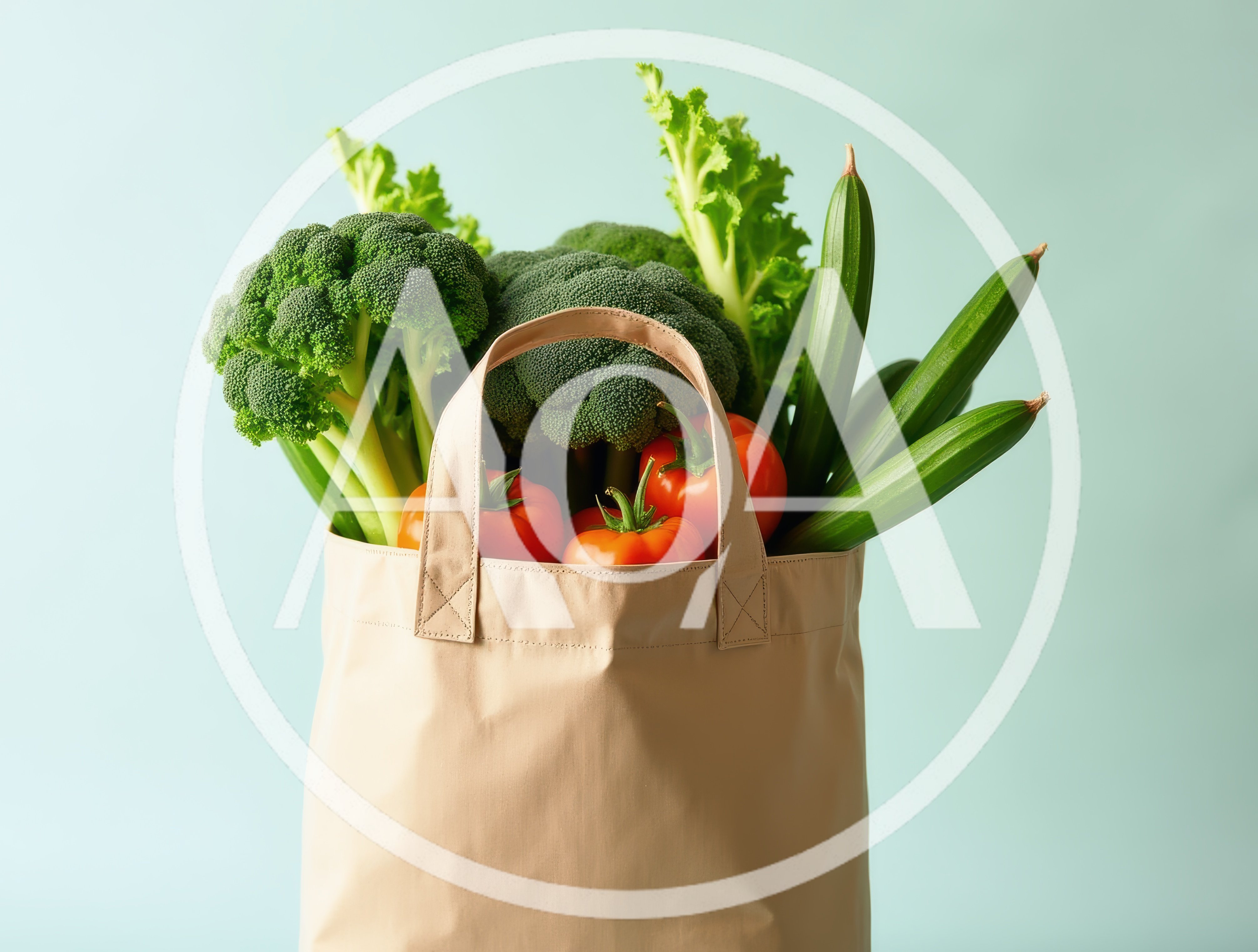 Reusable Grocery Bag Filled With Fresh Vegetables