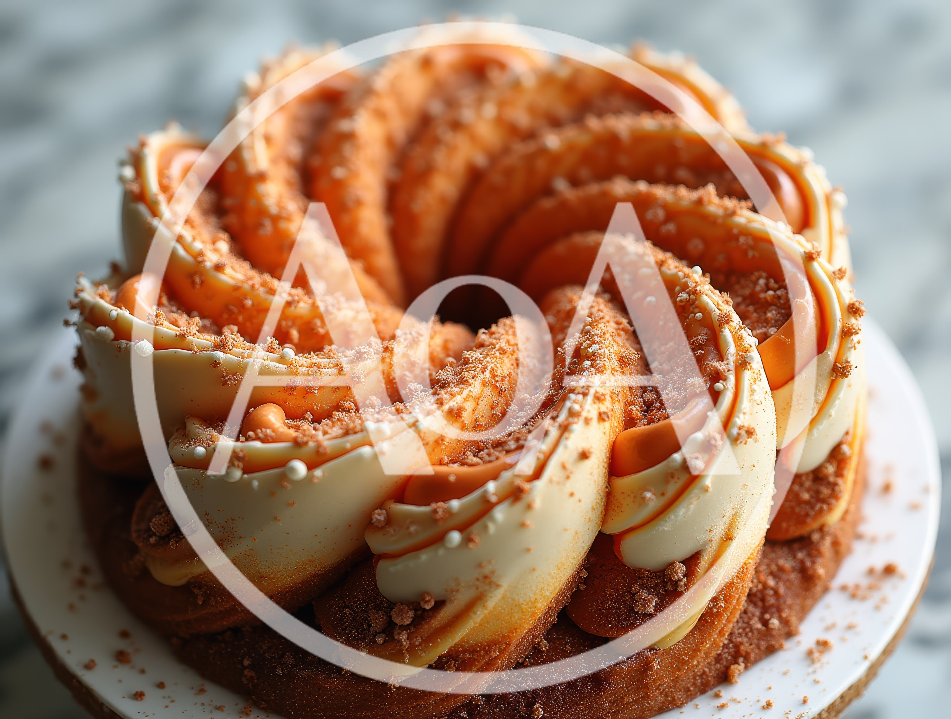 Gourmet Bundt Cake With Caramel And Cream Frosting
