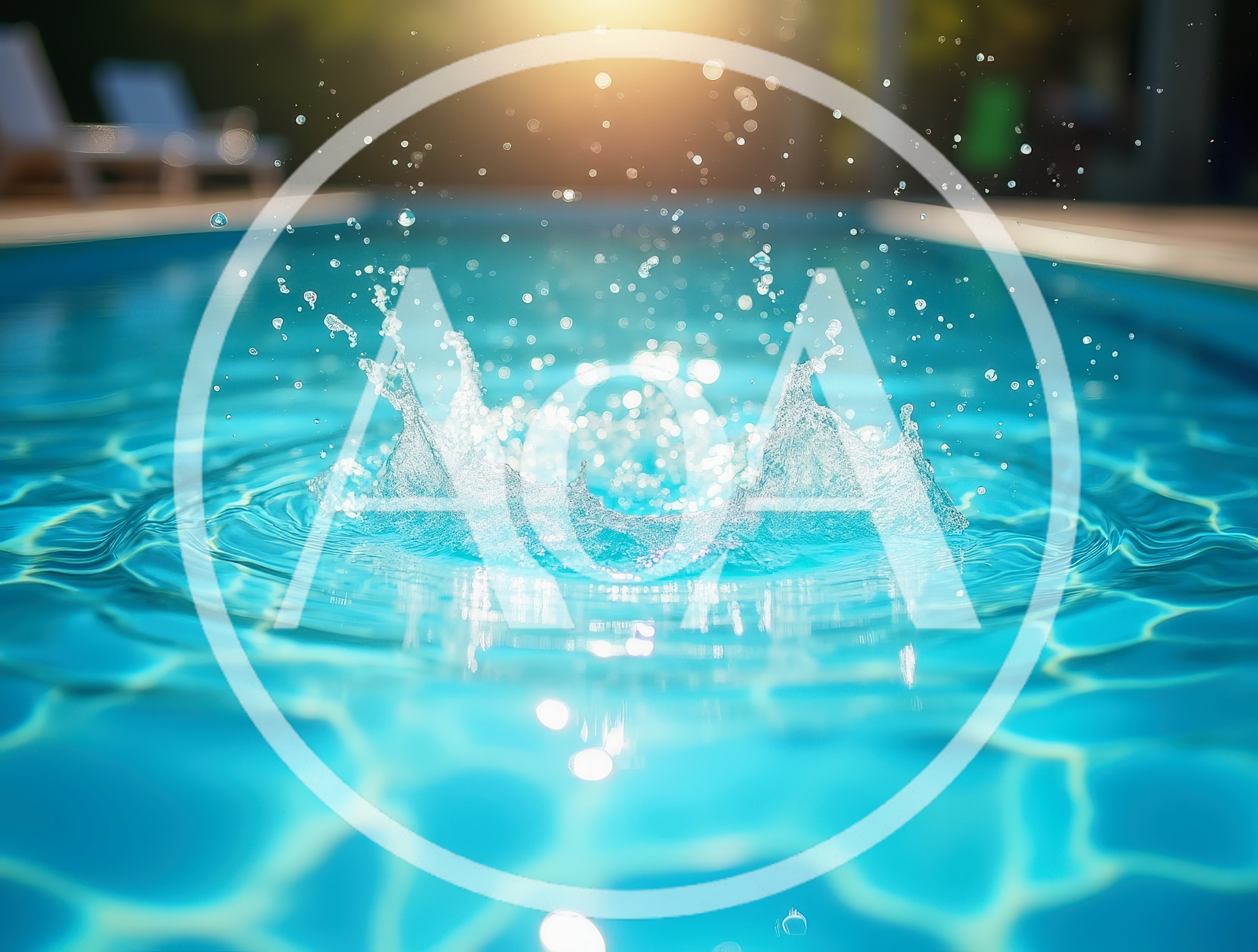 Water Splash In A Sunny Swimming Pool