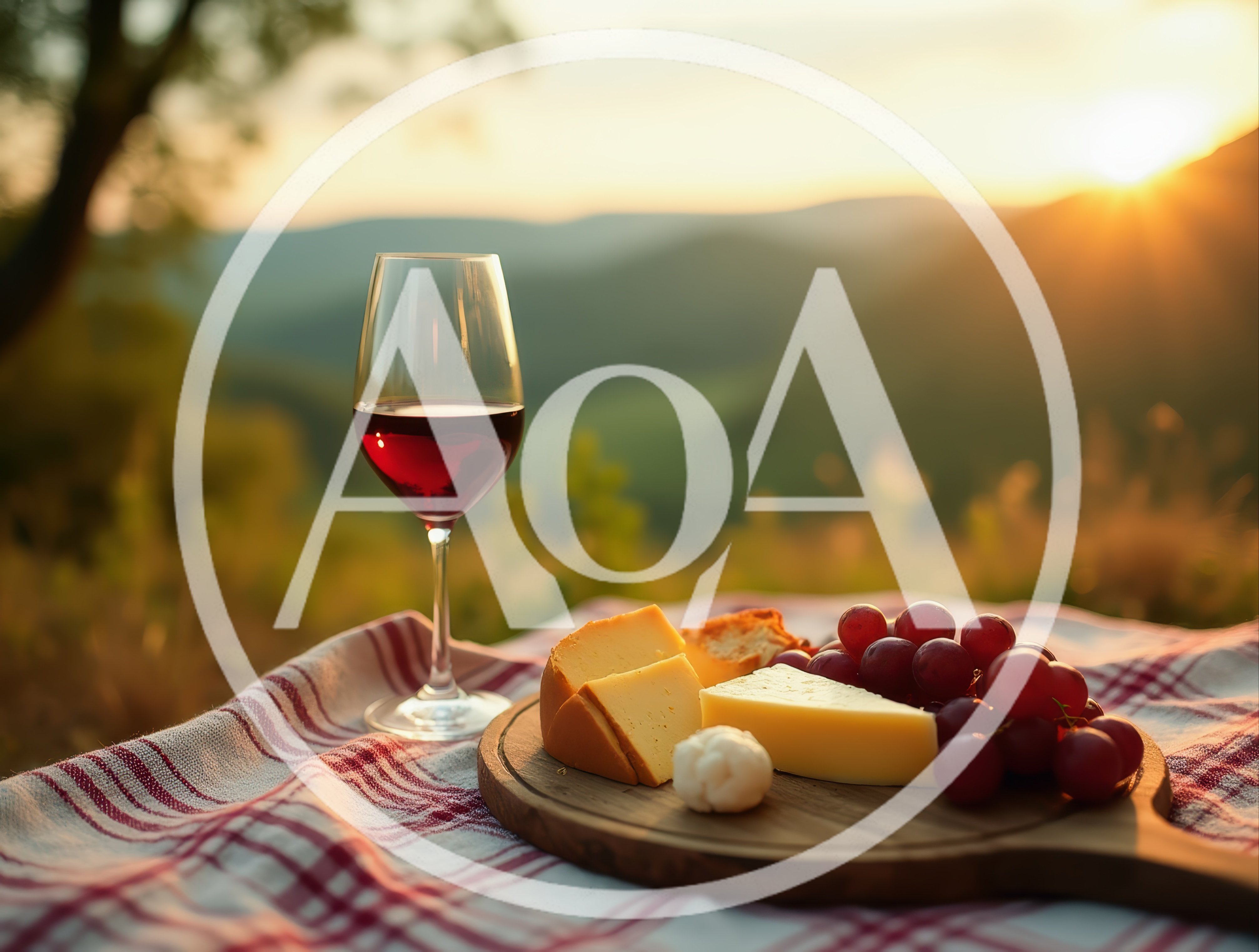 Wine and Cheese Picnic at Sunset