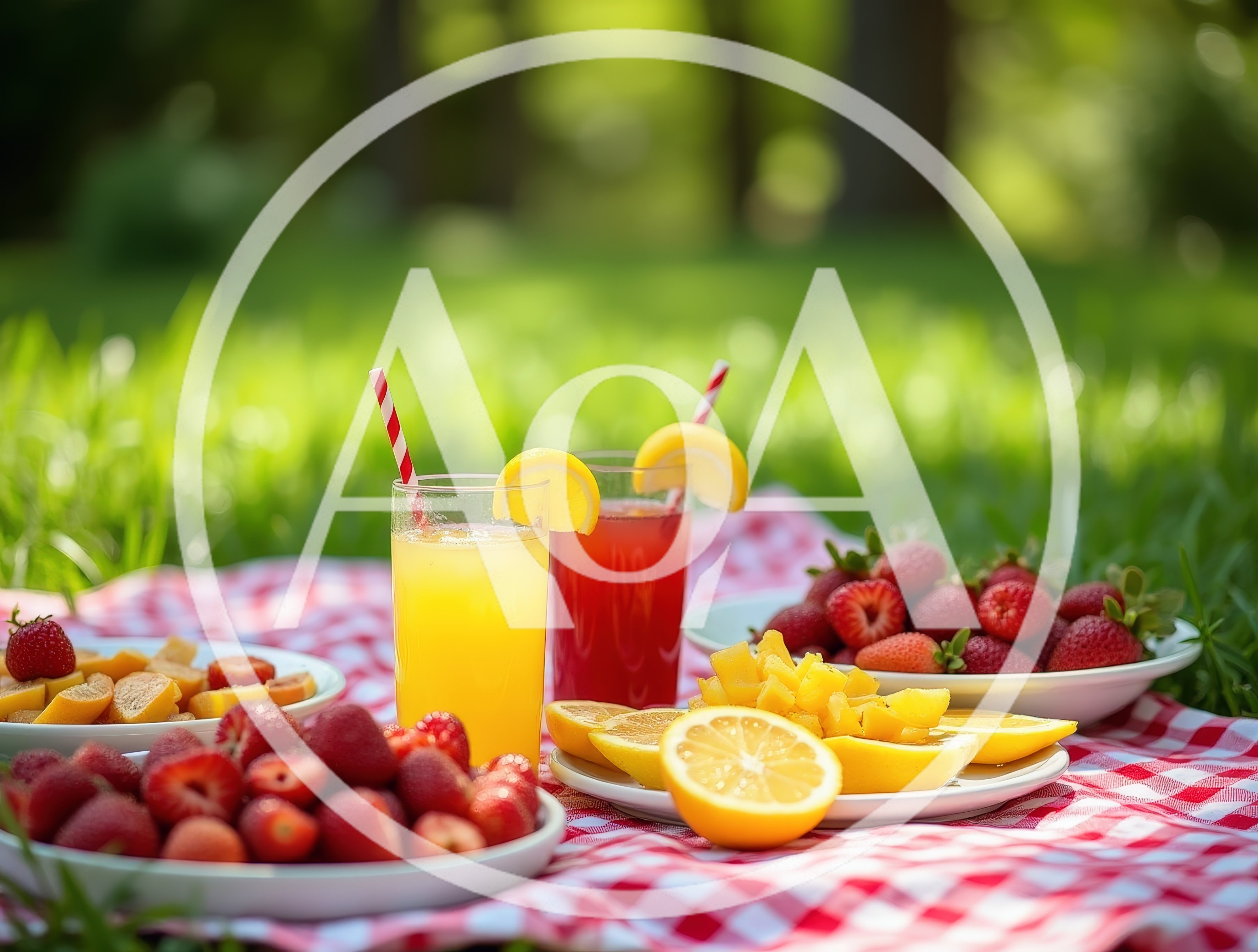 Summer Picnic With Fresh Fruit And Refreshing Drinks
