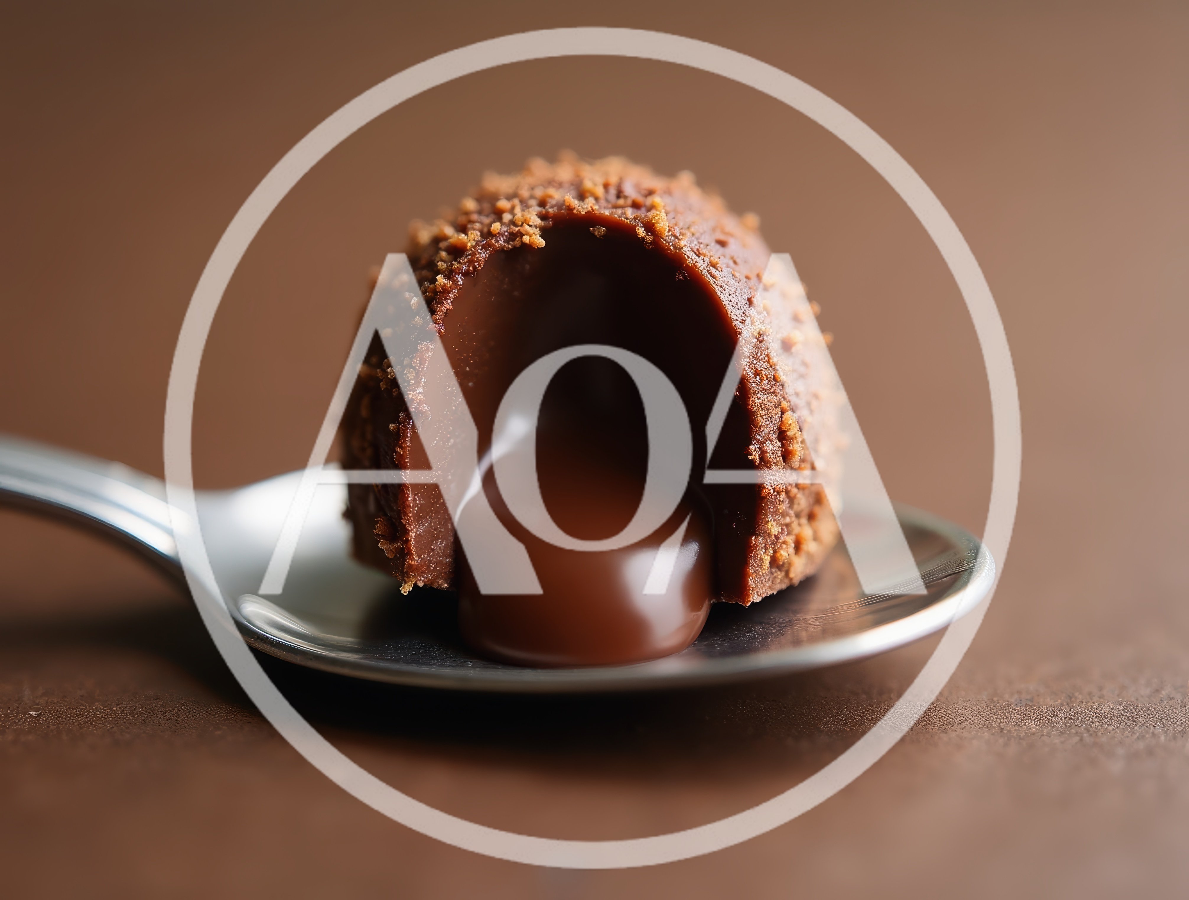 Chocolate Truffle With Molten Center On A Spoon
